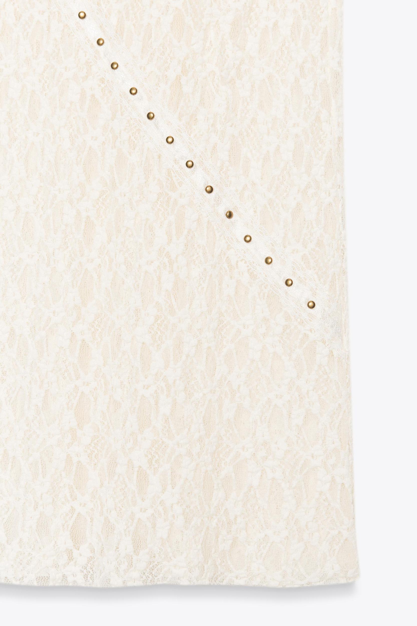 STUDDED LACE MIDI SKIRT Product Image