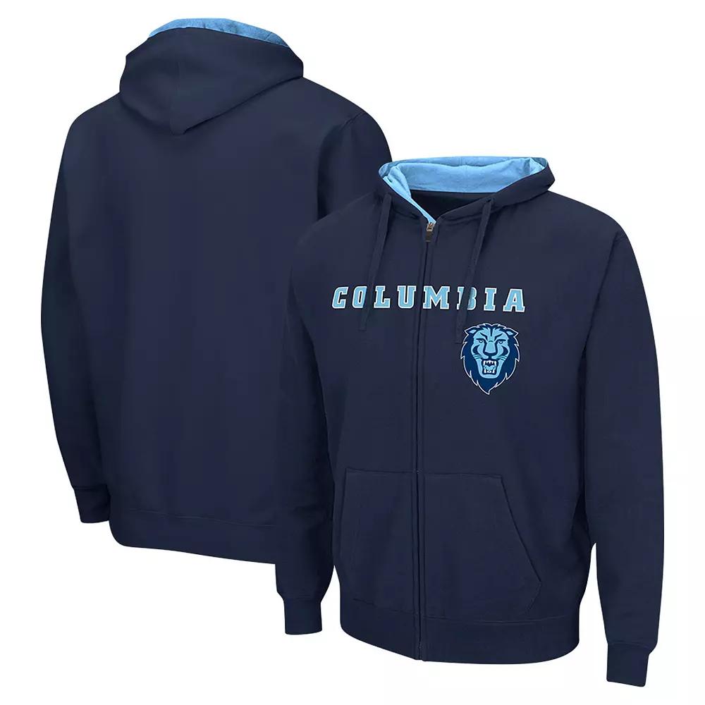 Men's Colosseum Navy Columbia University Arch & Logo 3.0 Full-Zip Hoodie,  Product Image