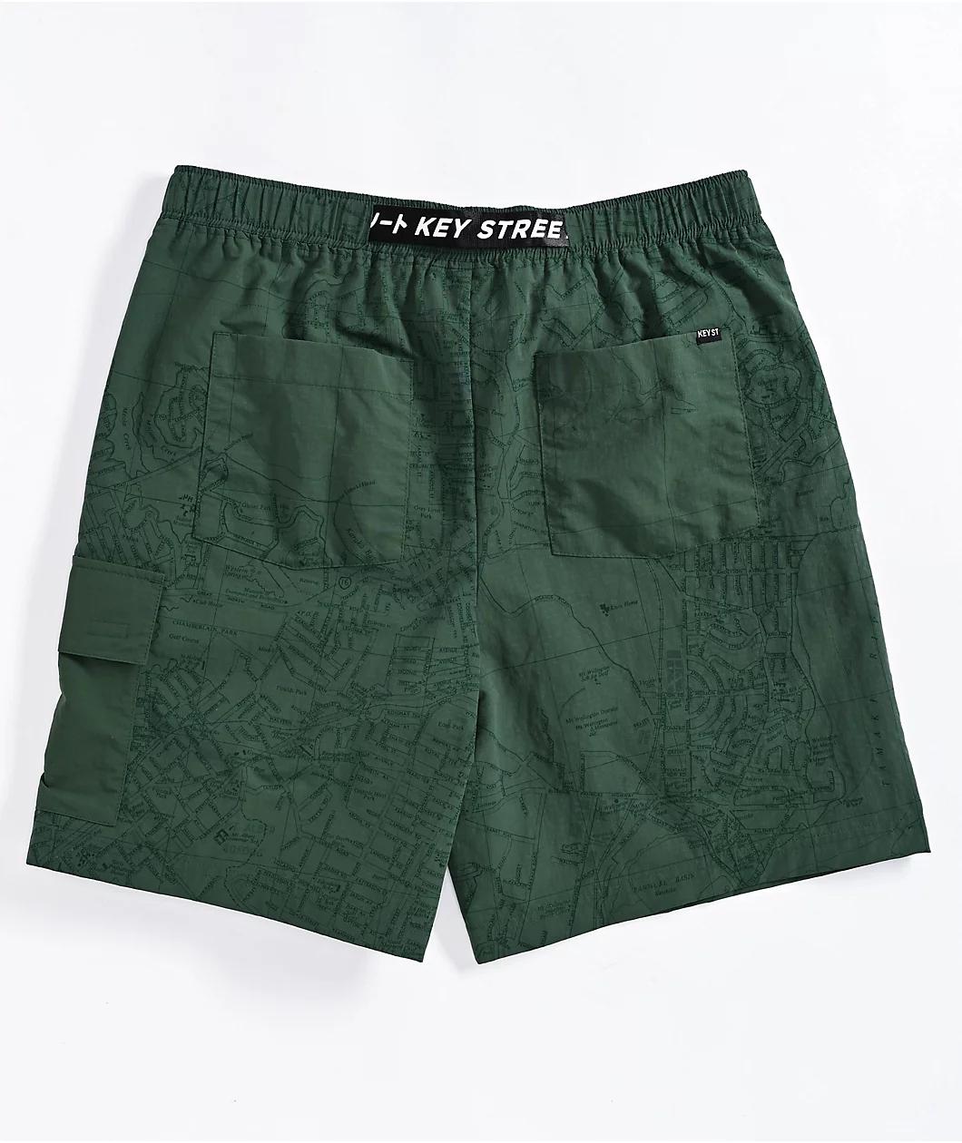 Key Street Road Map Green Board Shorts Product Image