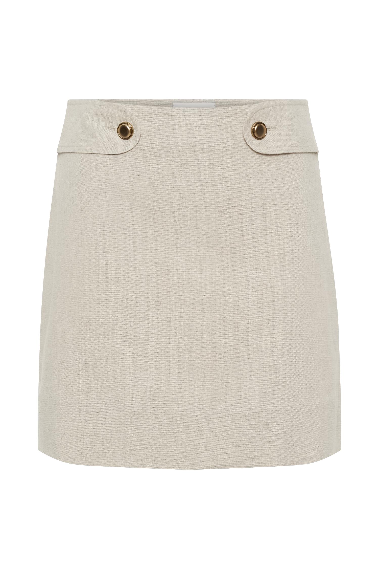 Marquette Linen Mini Skirt - Natural Product Image