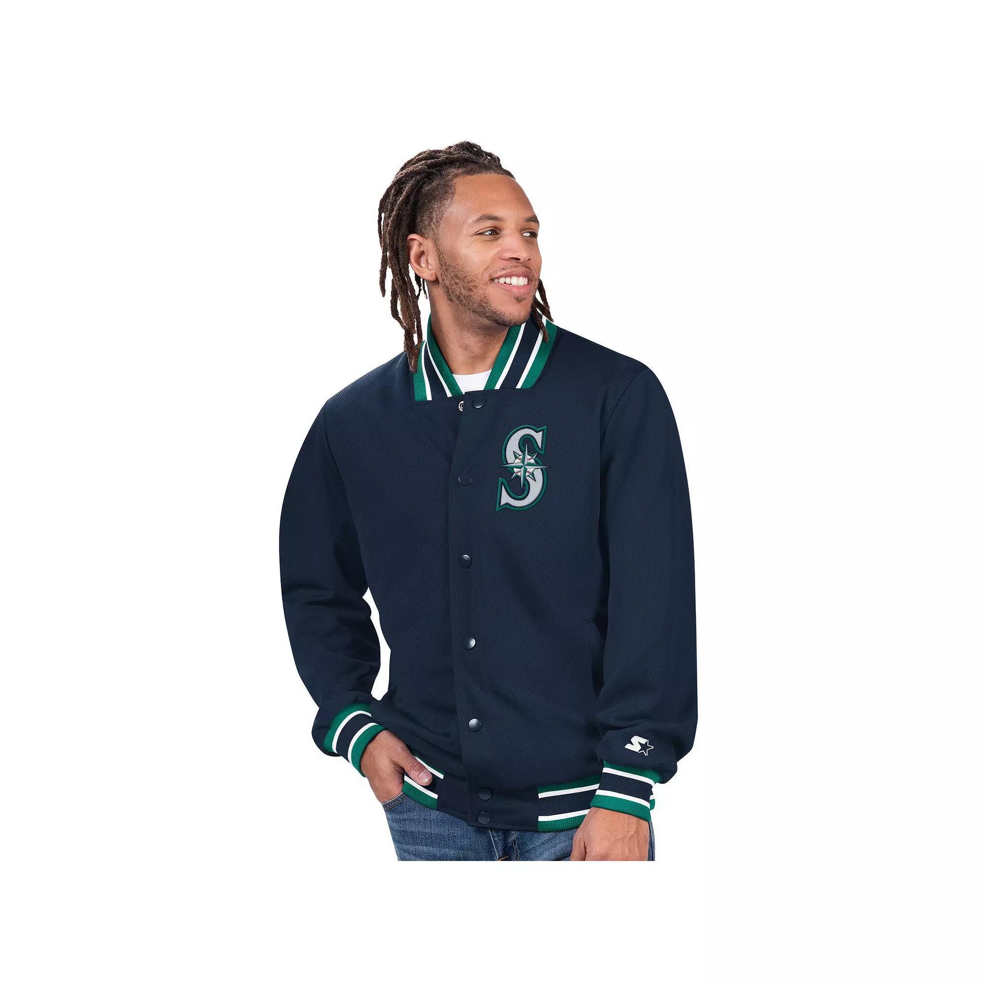 Men's Starter  Navy Seattle Mariners Varsity Full-Snap Jacket, Size: 2XL, Blue Product Image