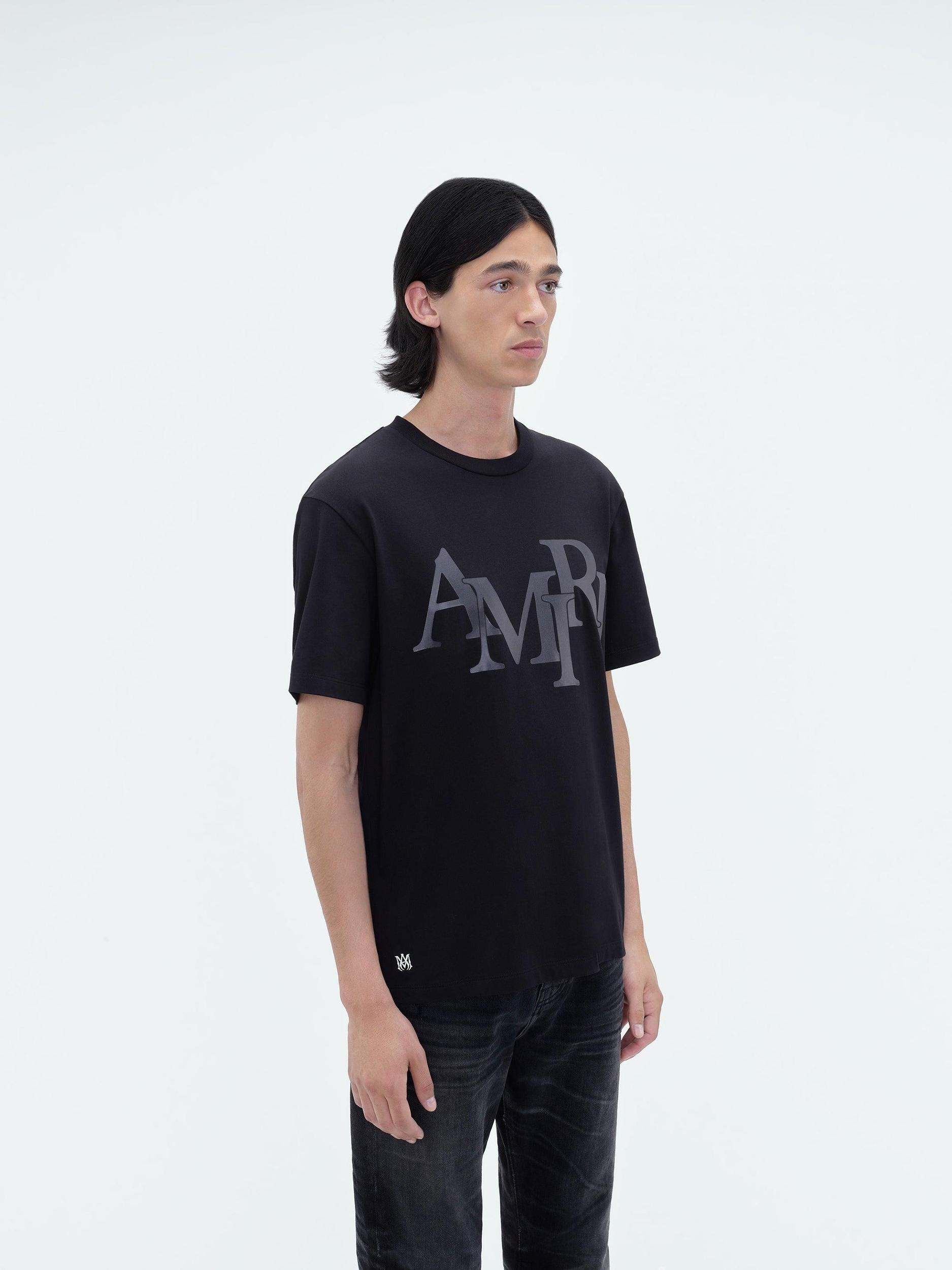 AMIRI STAGGERED LOGO TEE - Black Product Image