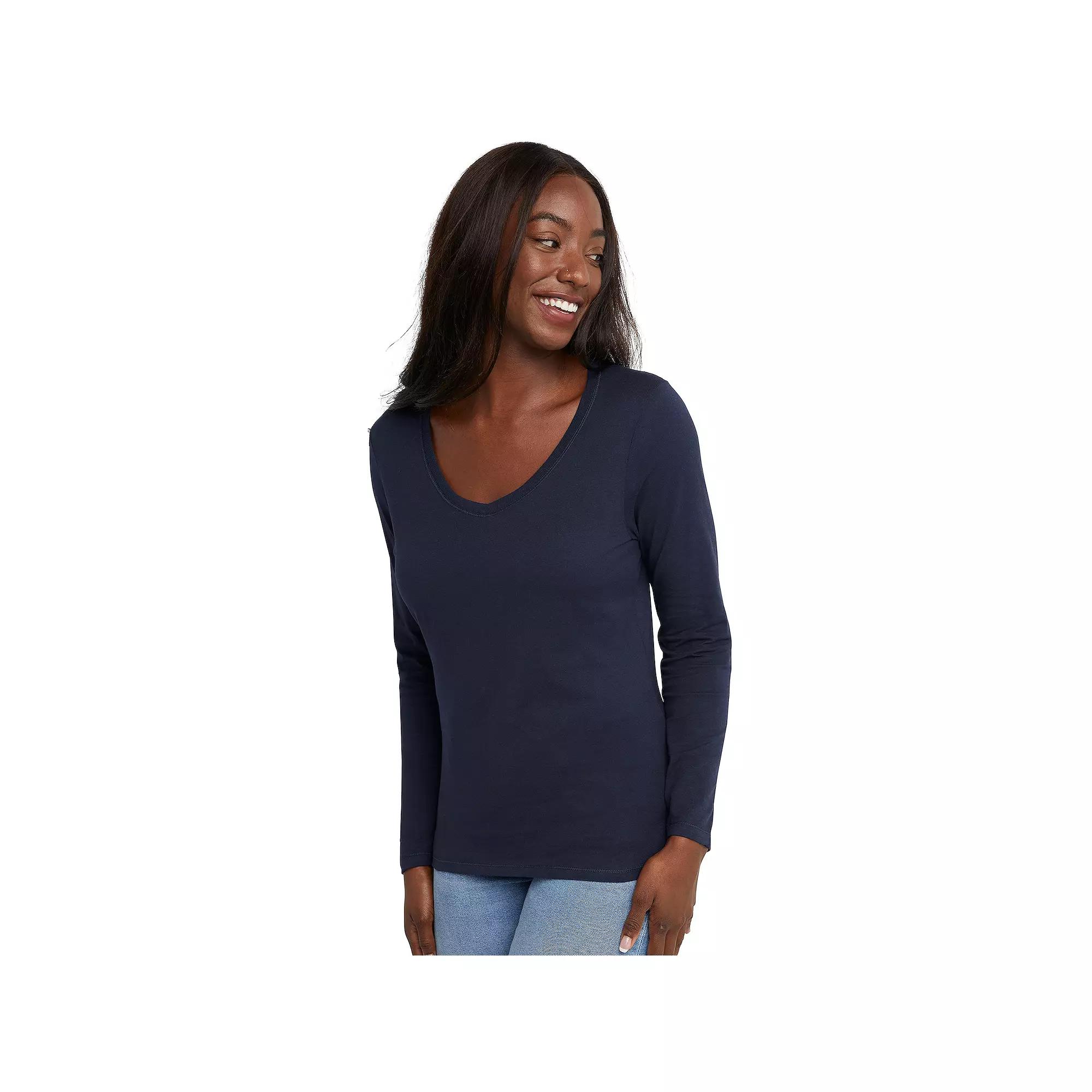 Women's Hanes® Originals Long Sleeve Tee,  Product Image