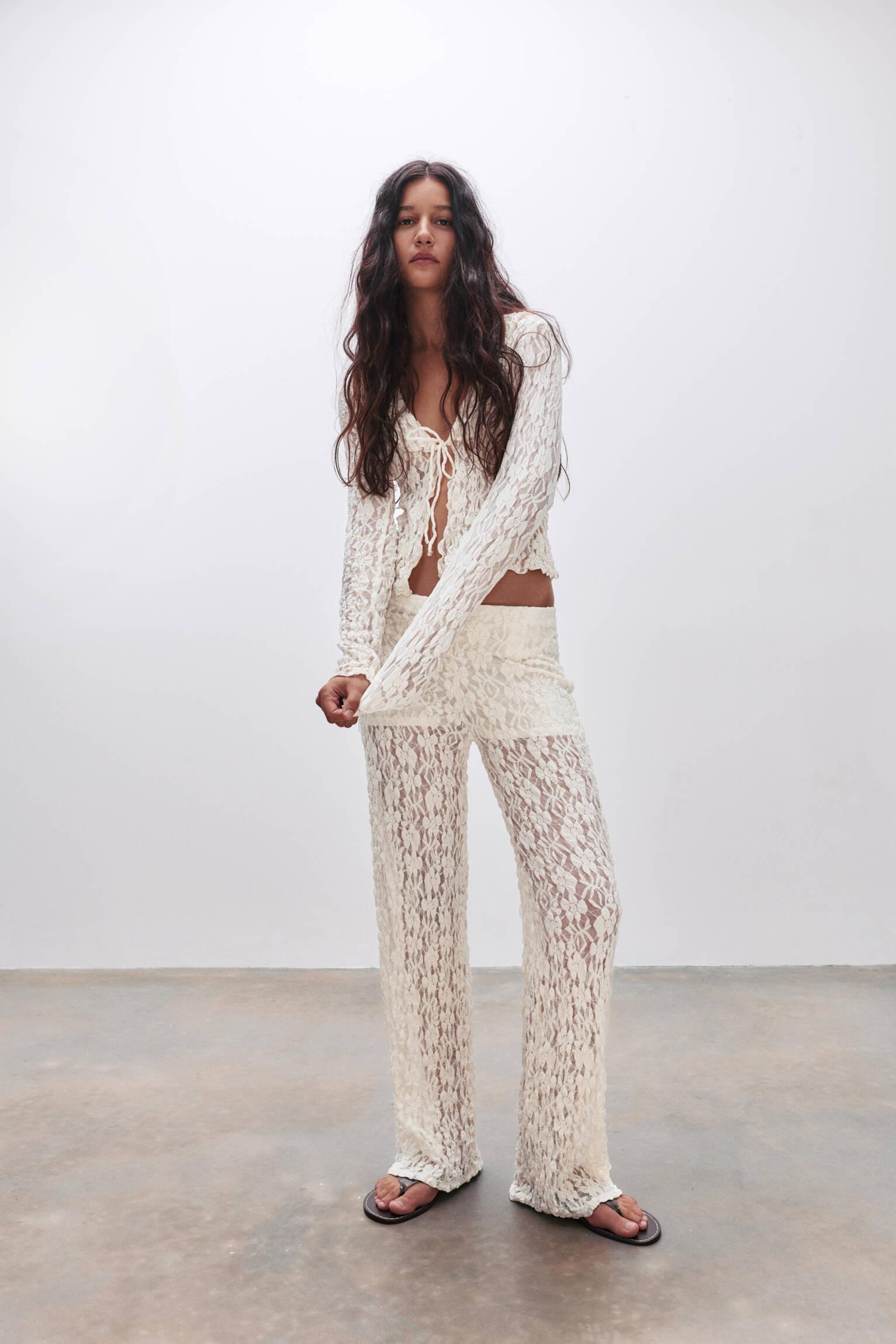 Lace bell bottom pants Product Image