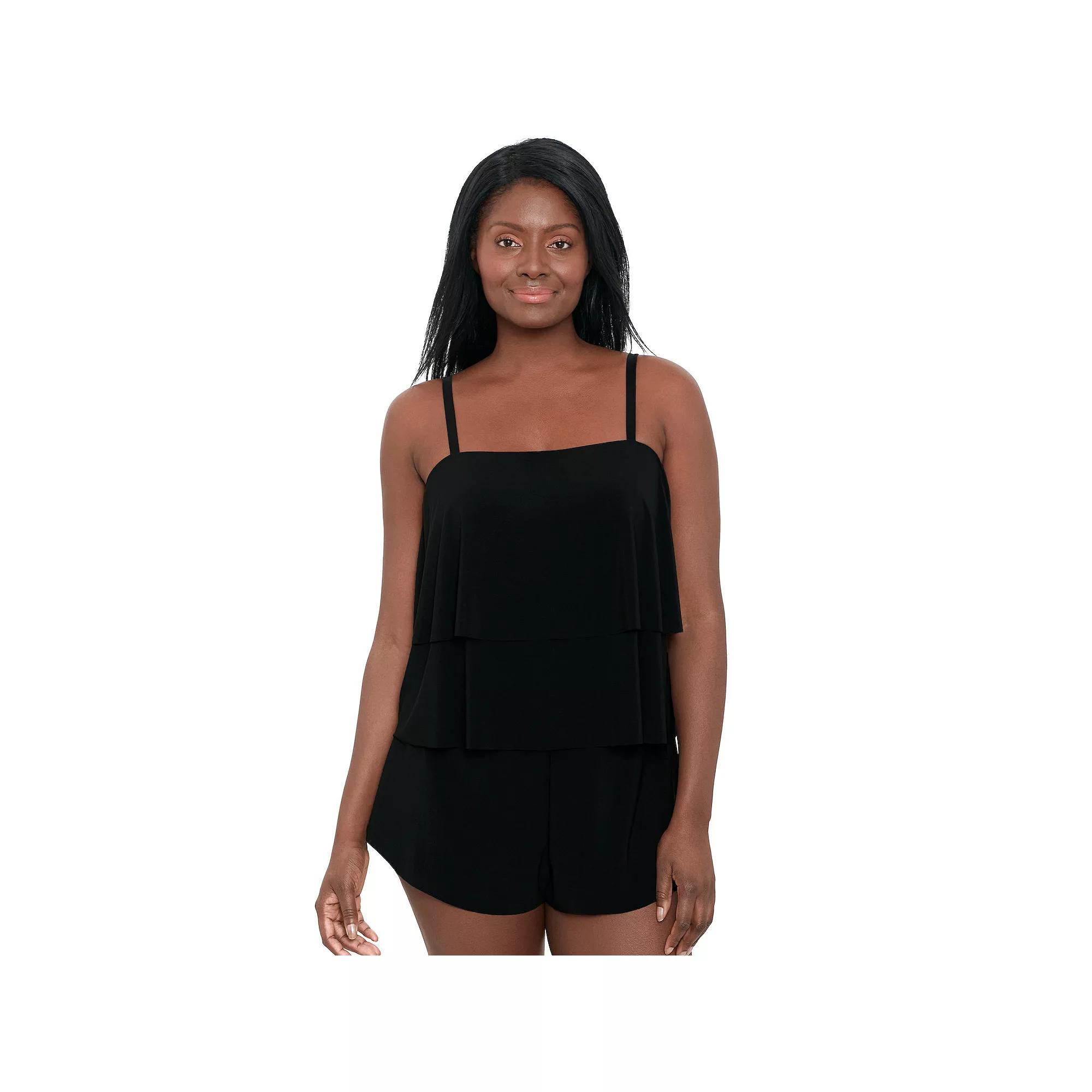 Women's Trimshaper Roxy Romper Swimsuit, Size: 16, Black Product Image