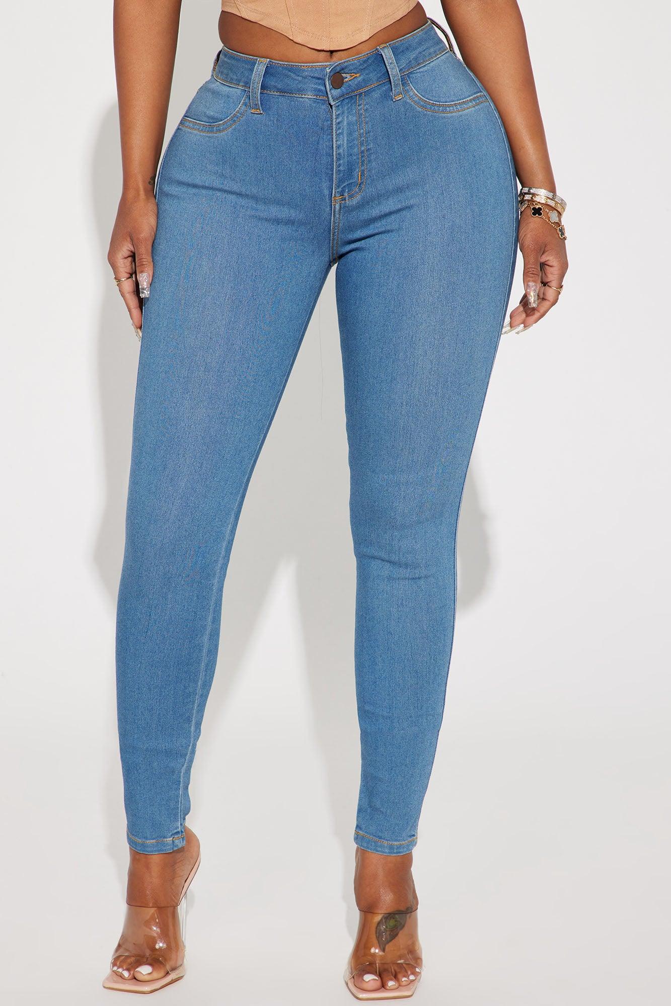 Classic Mid Rise Skinny Jeans - Medium Blue Wash Product Image