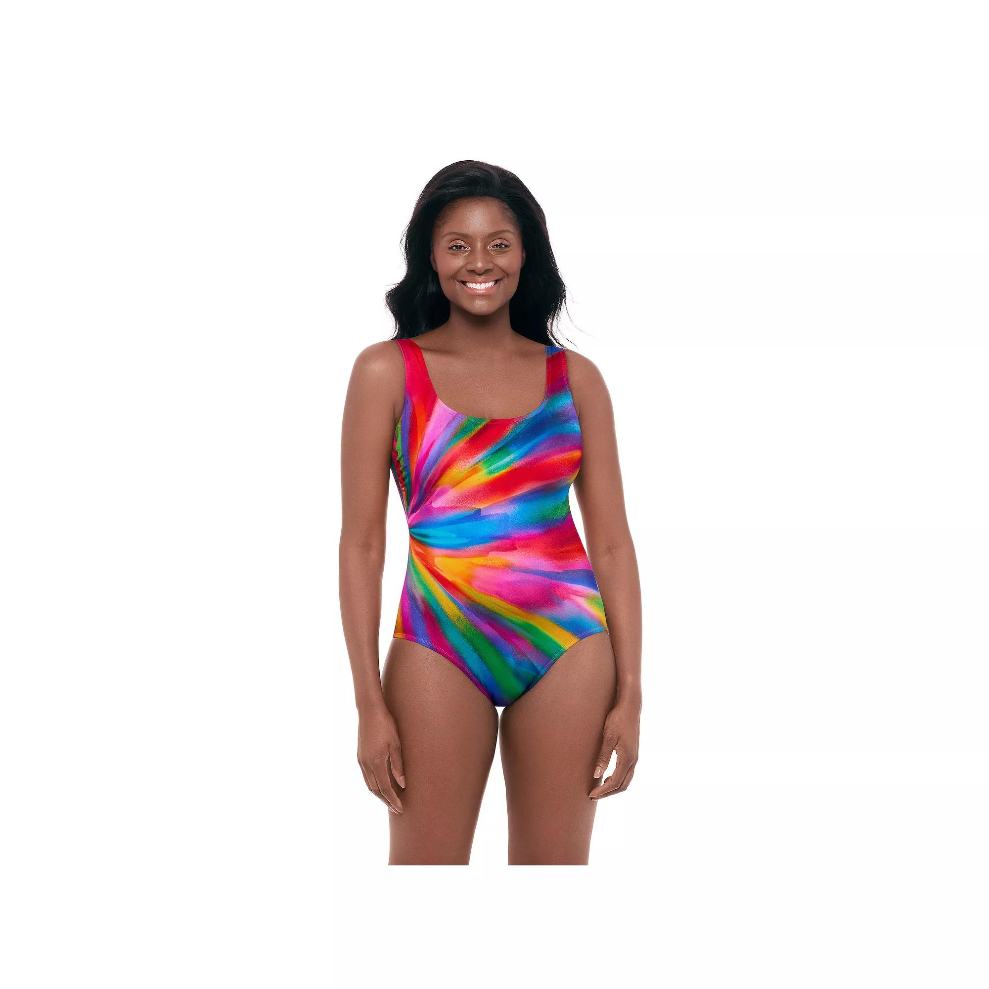Women's Great Lengths Solar Flare Panel Scoop Neck One Piece Swimsuit, Size: 16 Product Image