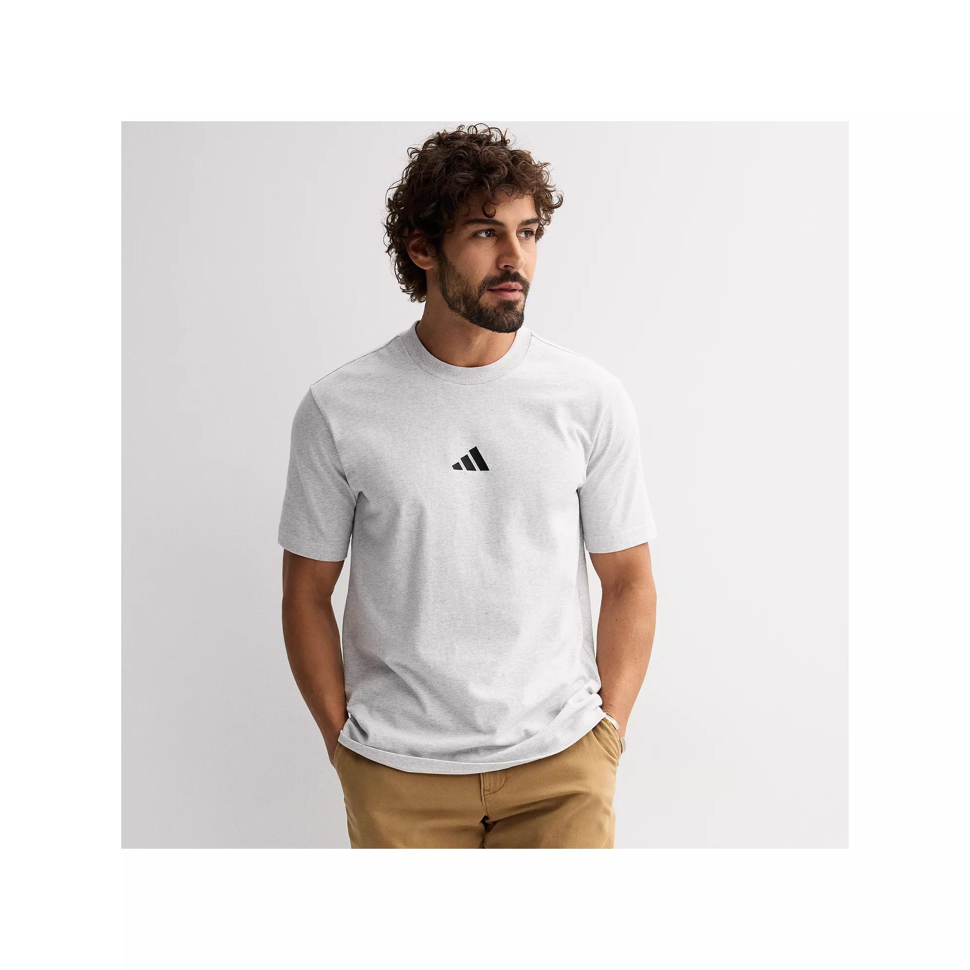 Men's adidas Essential Single Jersey Sportswear T-Shirt, Size: Medium, Light Grey Grey Product Image