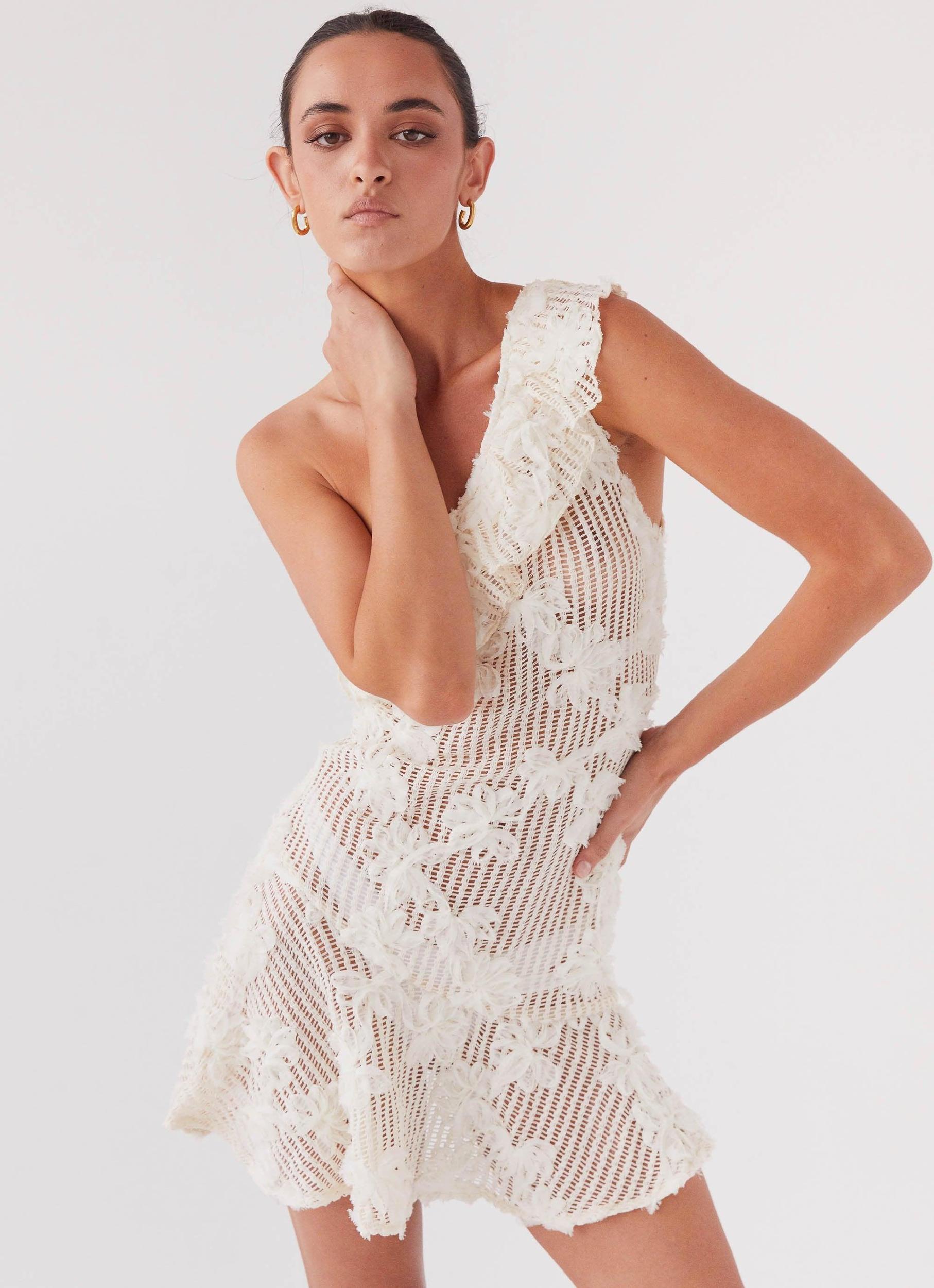 Juliette Embroidered Mini Dress - Ivory Tea Product Image