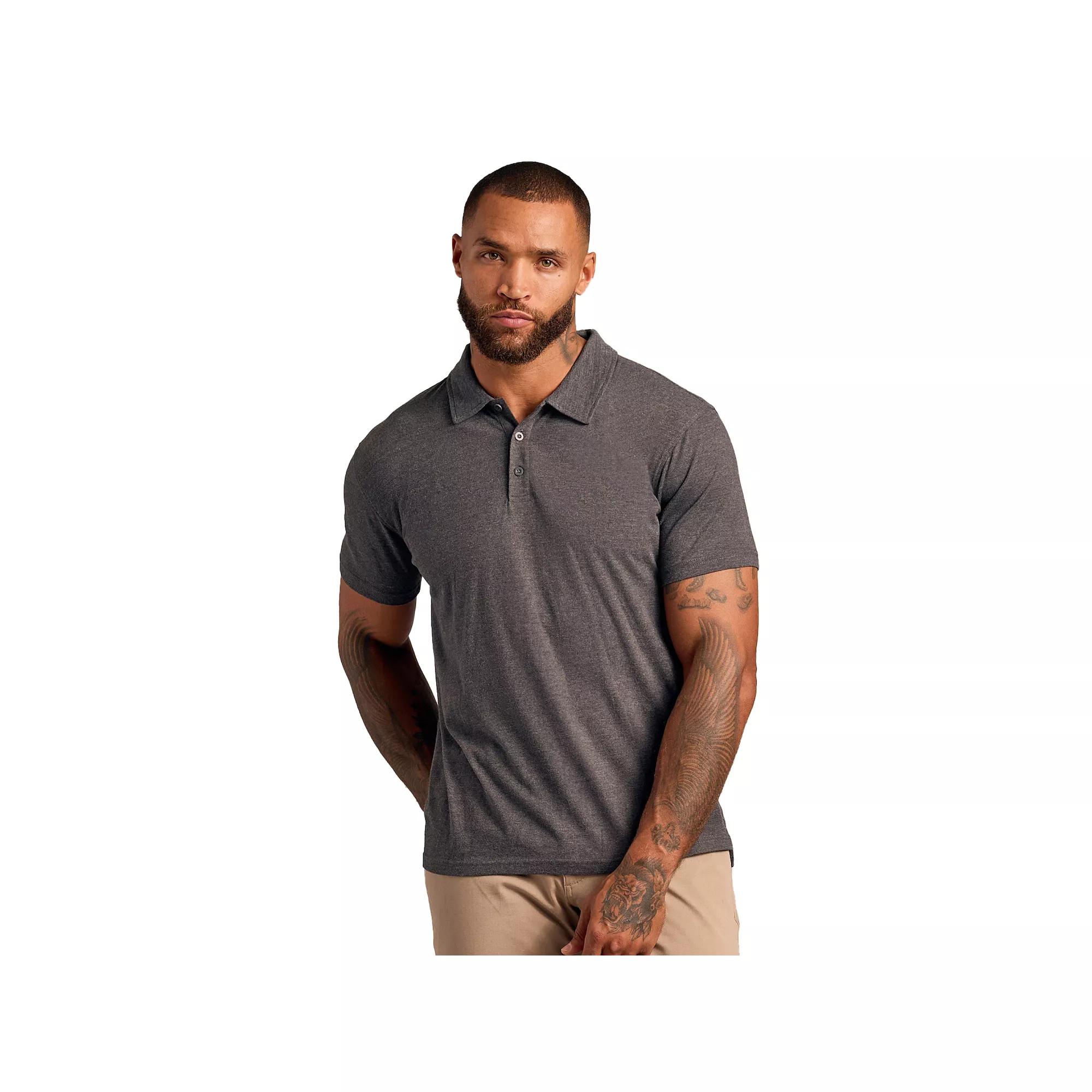 Men's True Classic Moisture-Wicking Short Sleeve Stretch Polo, Size: Large, Grey Heather Gray Product Image