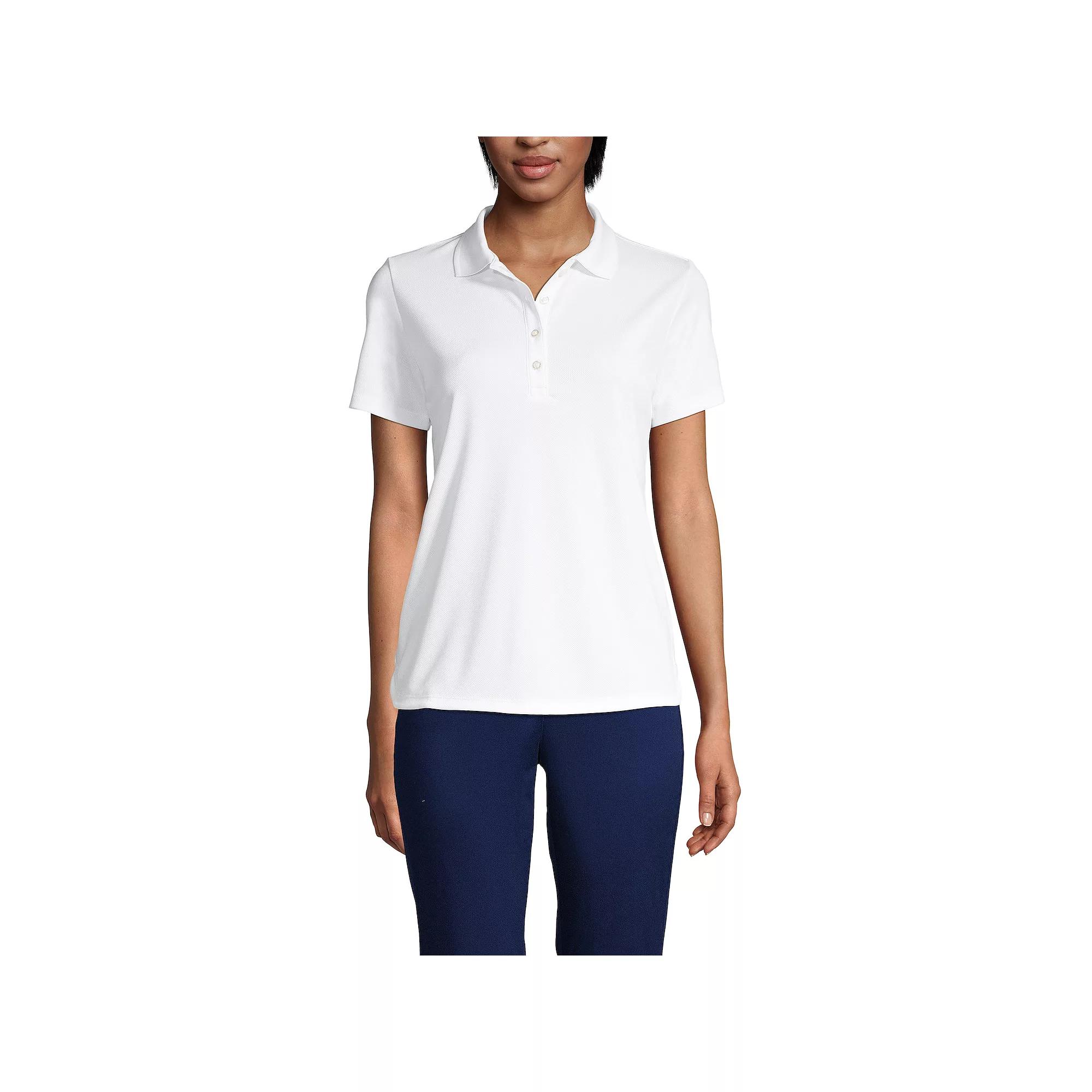Women's Lands' End Short Sleeve Solid Active Polo Shirt,  Product Image