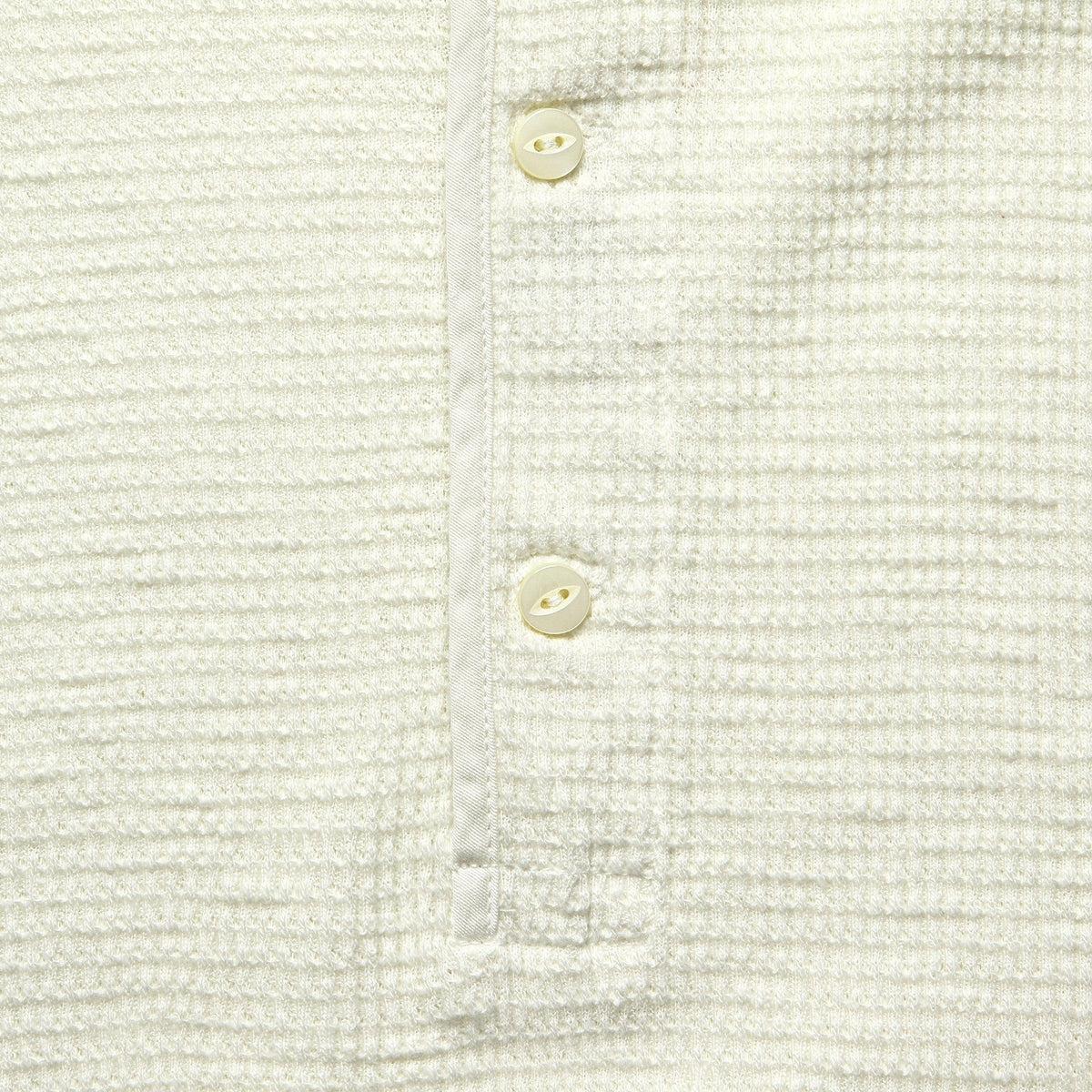 Waffle-Knit Henley - Paper White Product Image