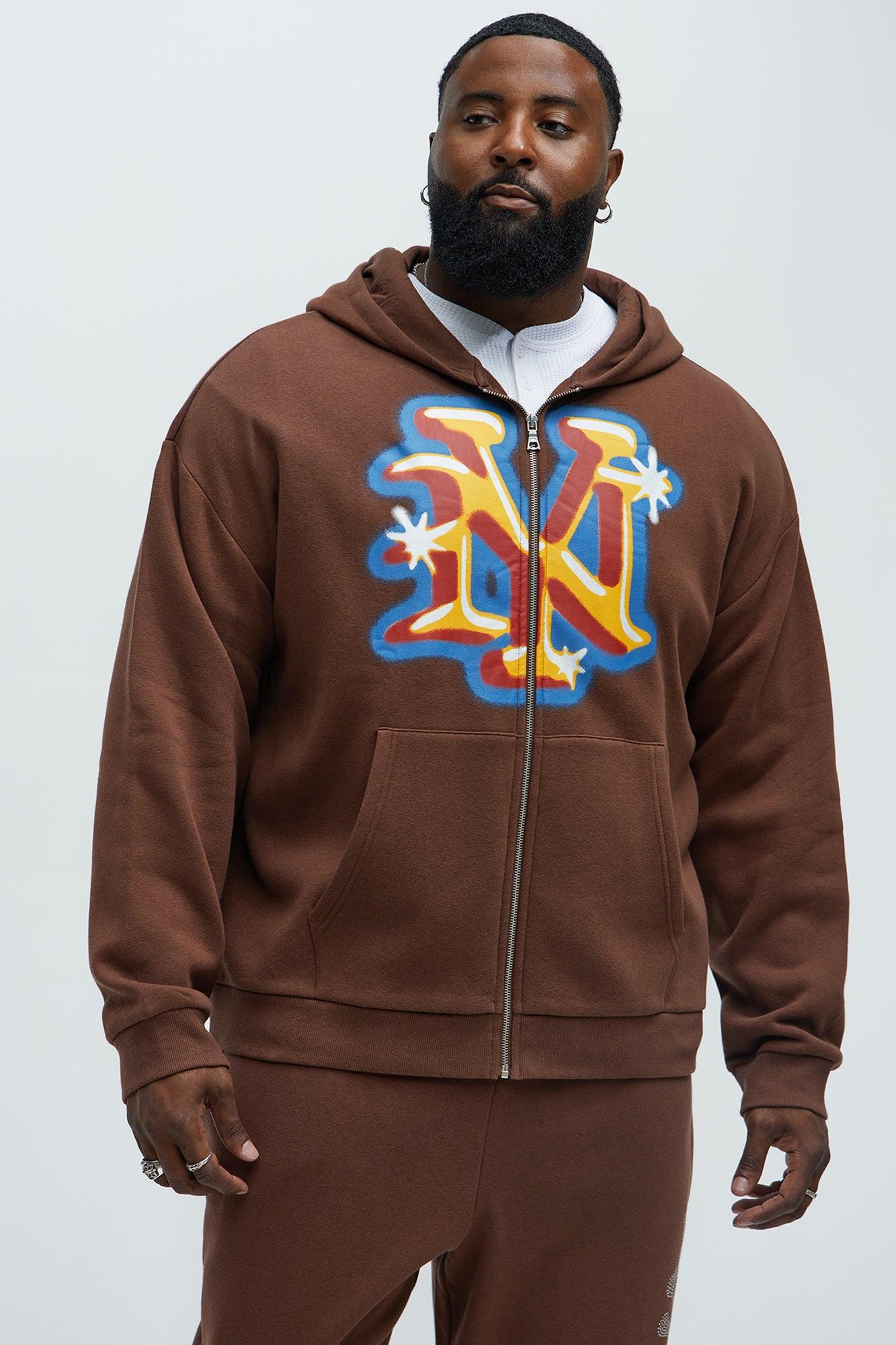 Tyson City of NY Zip Up Hoodie - Brown Product Image