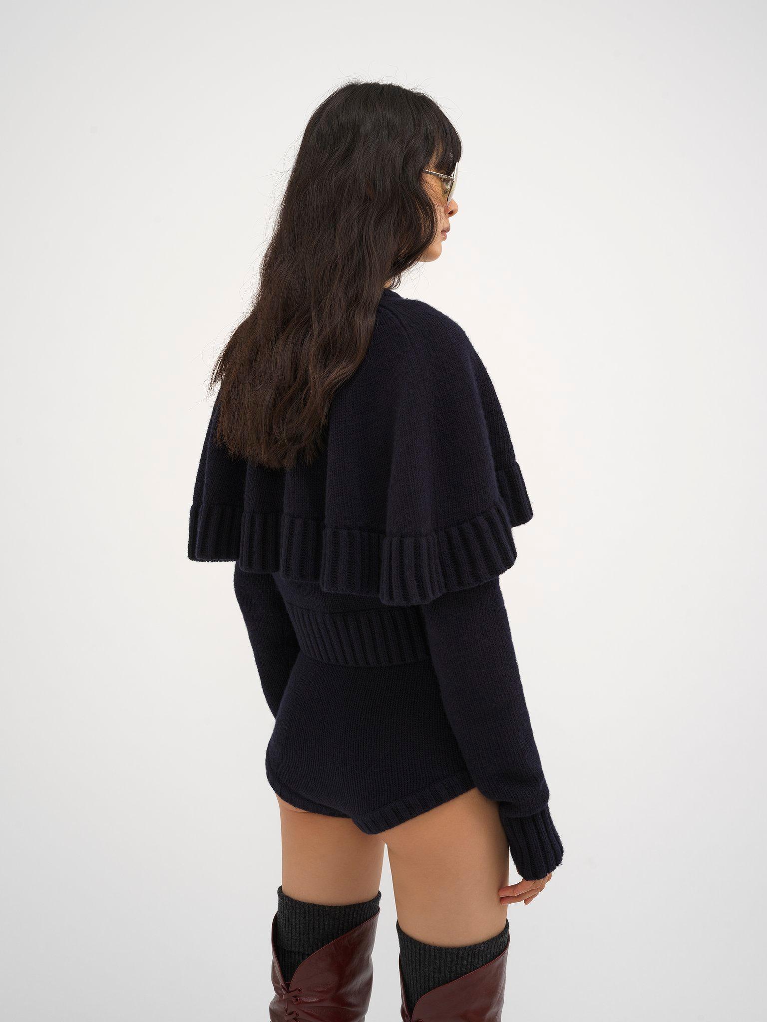 Cape cardigan in wool & cashmere Product Image