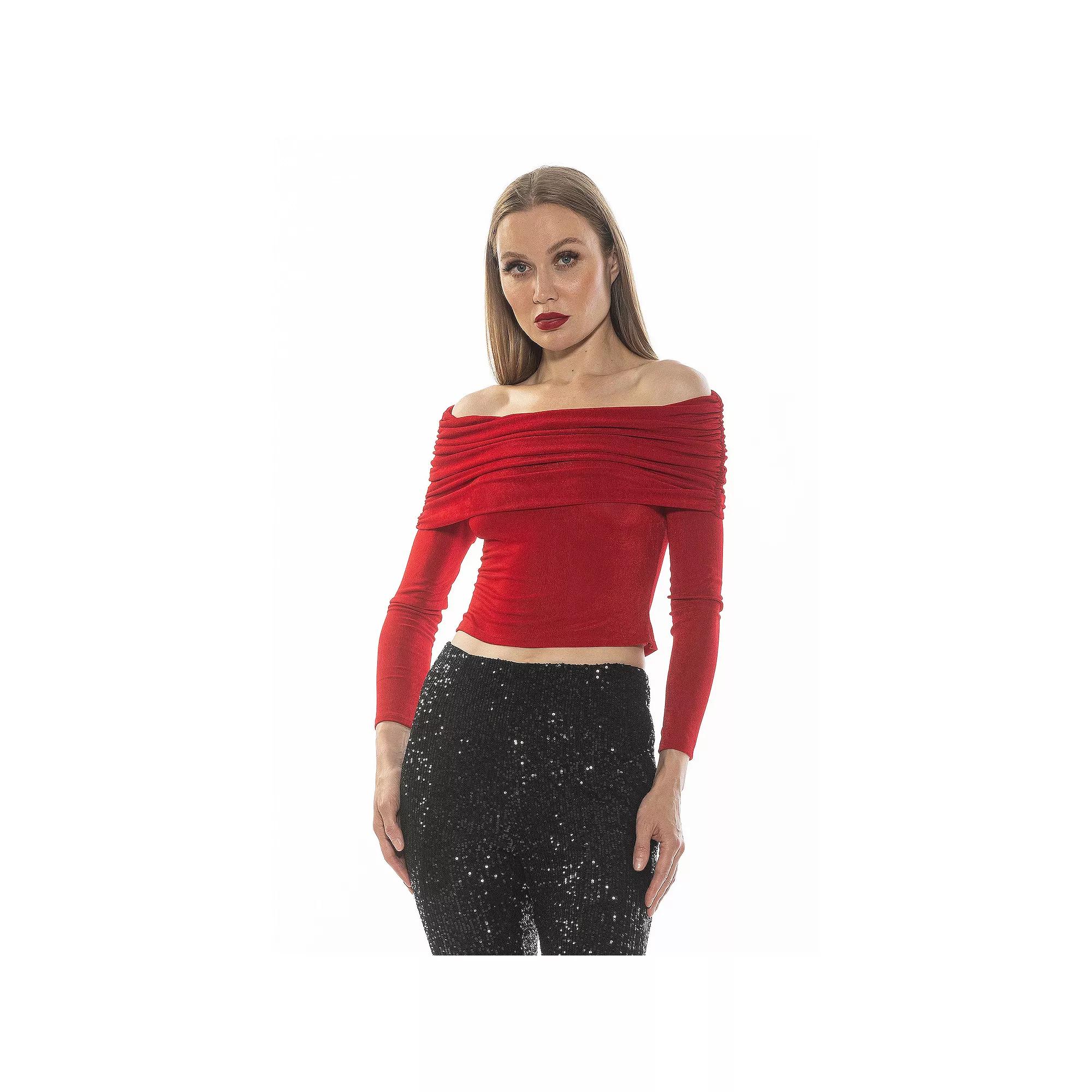 Women's ALEXIA ADMOR Hannah Off The Shoulder Long Sleeve Knit Top,  Product Image