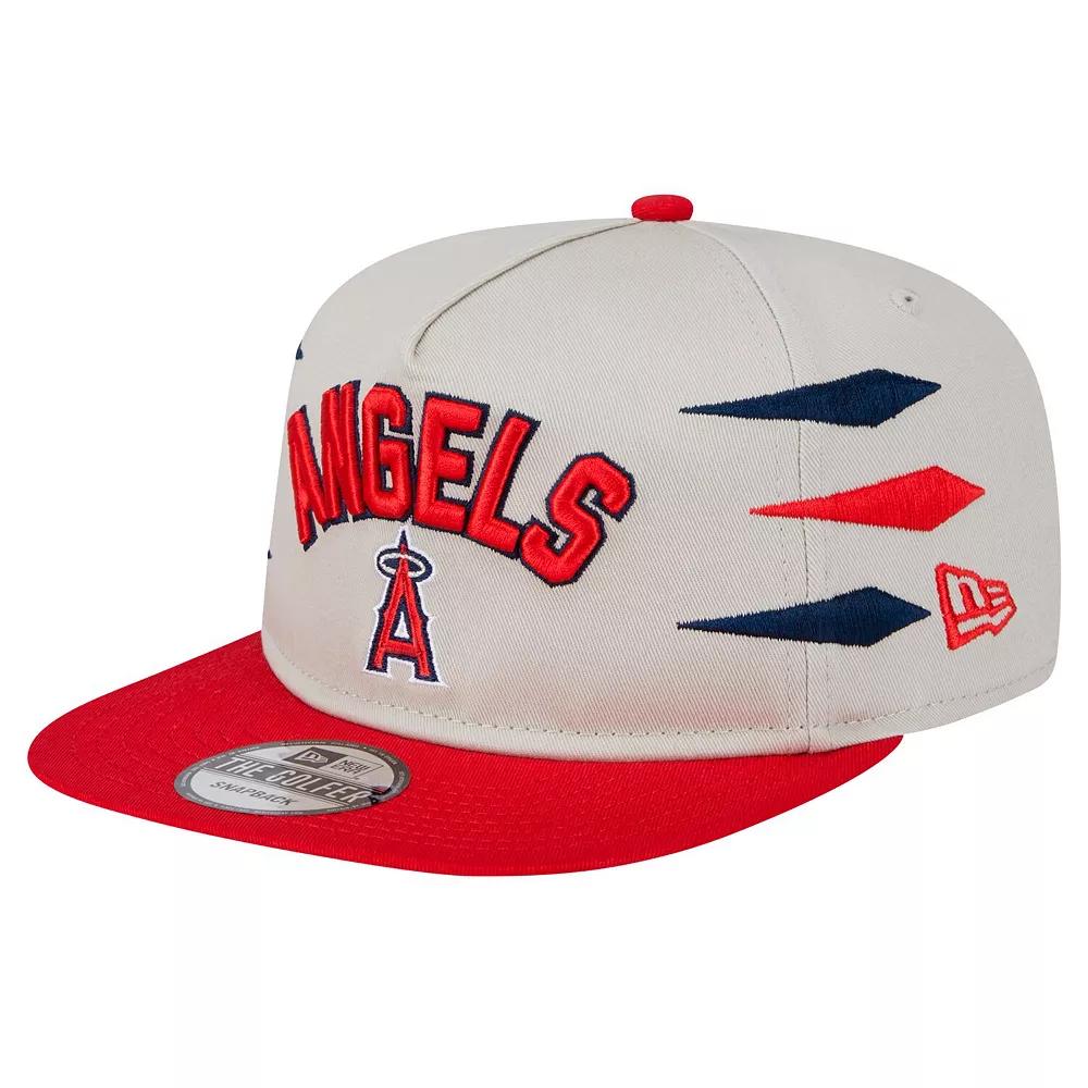 Men's New Era Cream Los Angeles Angels Iron Golfer Snapback Hat, Beige Product Image