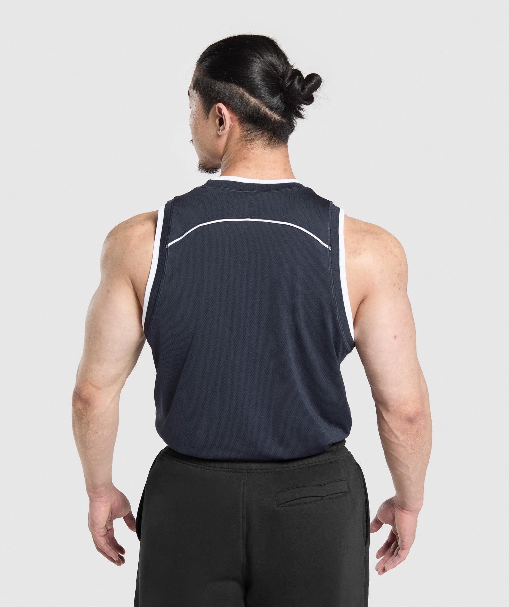 Gymshark Mesh Tank - Heavy Blue Male Product Image