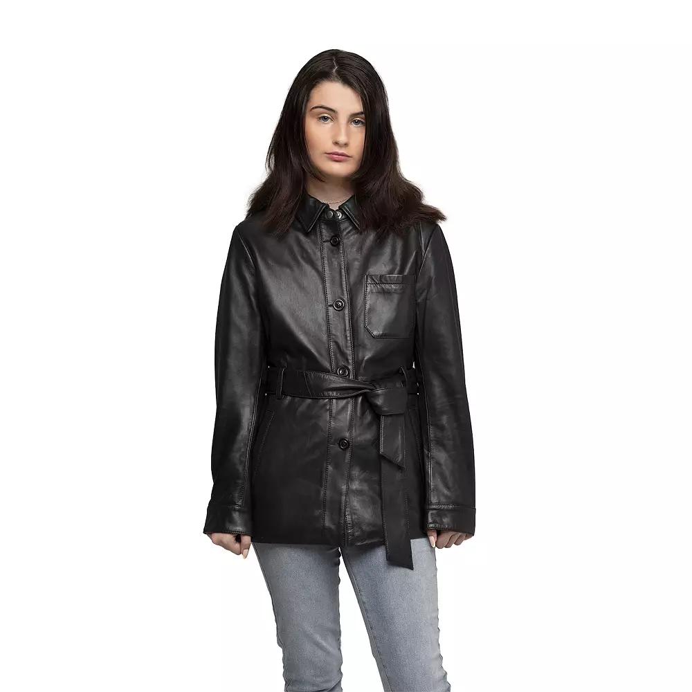 Women's Whet Blu Janely Leather Shirt Jacket,  Product Image