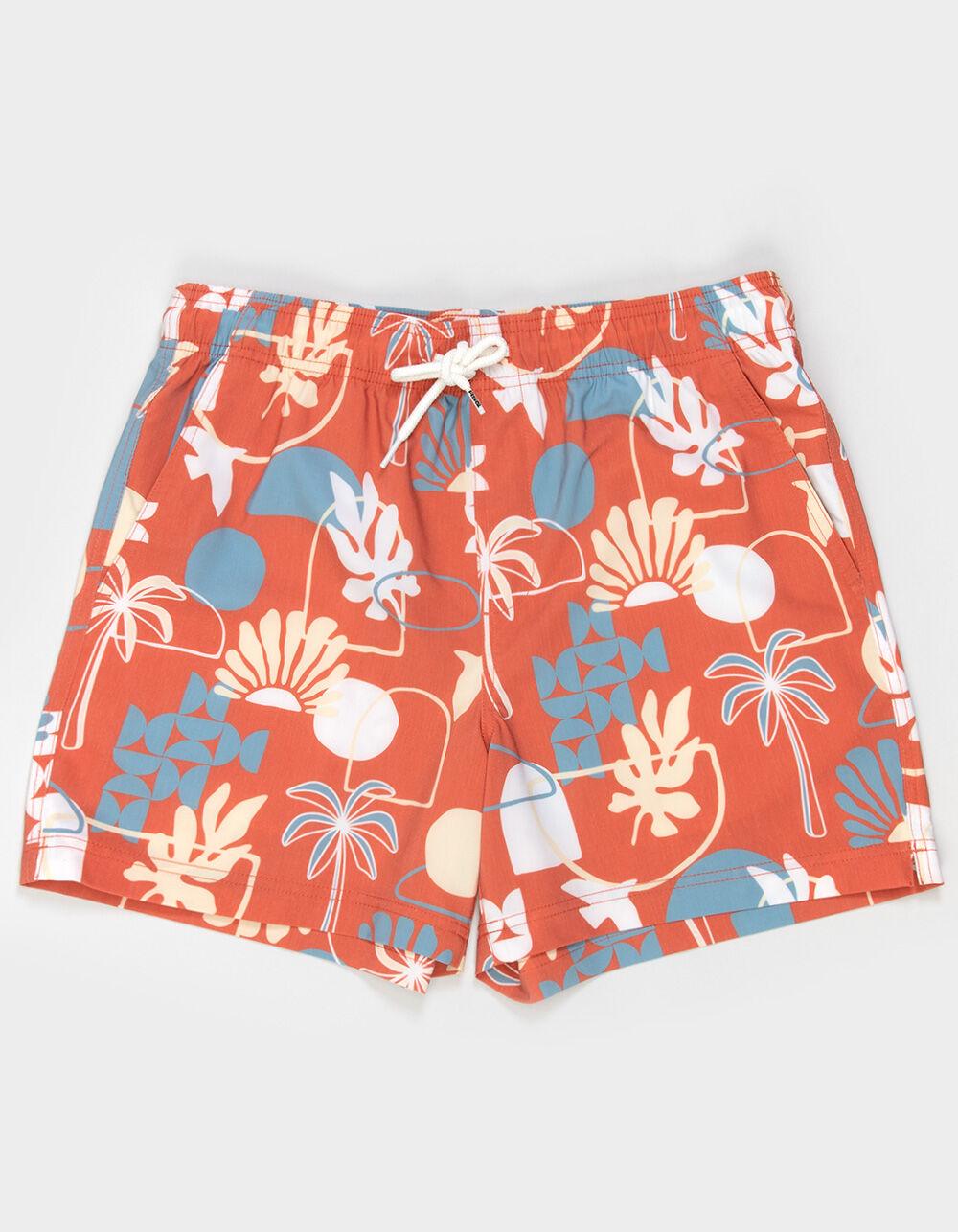 RSQ Mens City Scape Swim Shorts - BURNT ORANGE Product Image