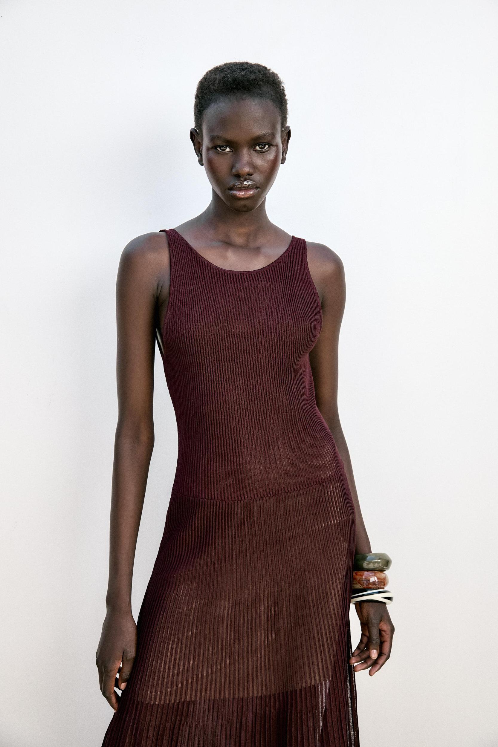 RIBBED KNIT MAXI DRESS Product Image