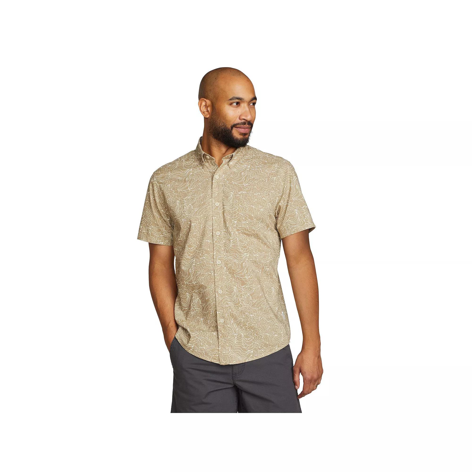 Men's Eddie Bauer Baja Print Short Sleeve Button-Down Shirt,  Product Image