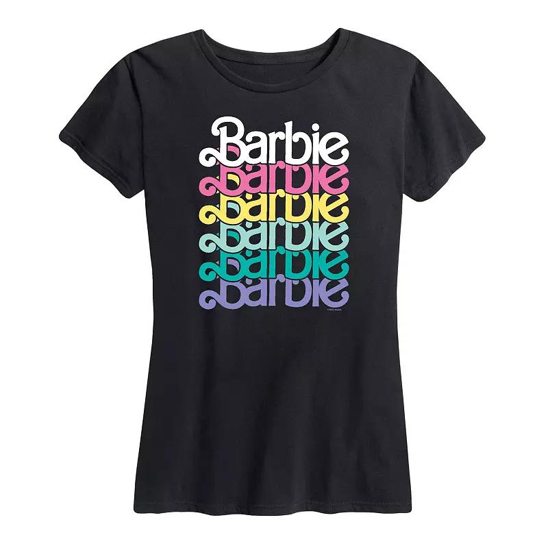 Women's Barbie Logo Stacked Spring Graphic Tee,  Product Image