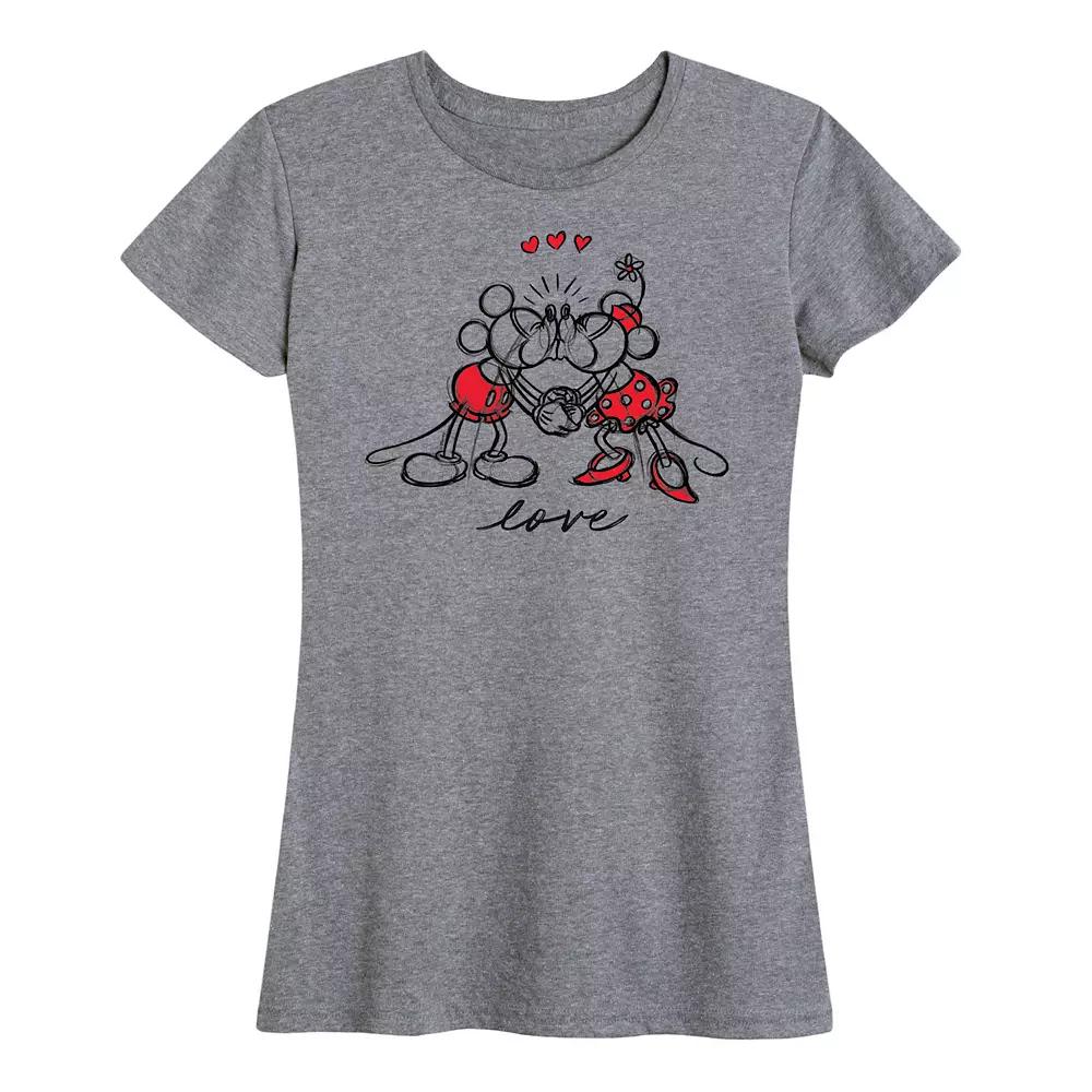 Disney's Mickey & Minnie Mouse Women's Love Sketch Graphic Tee,  Product Image