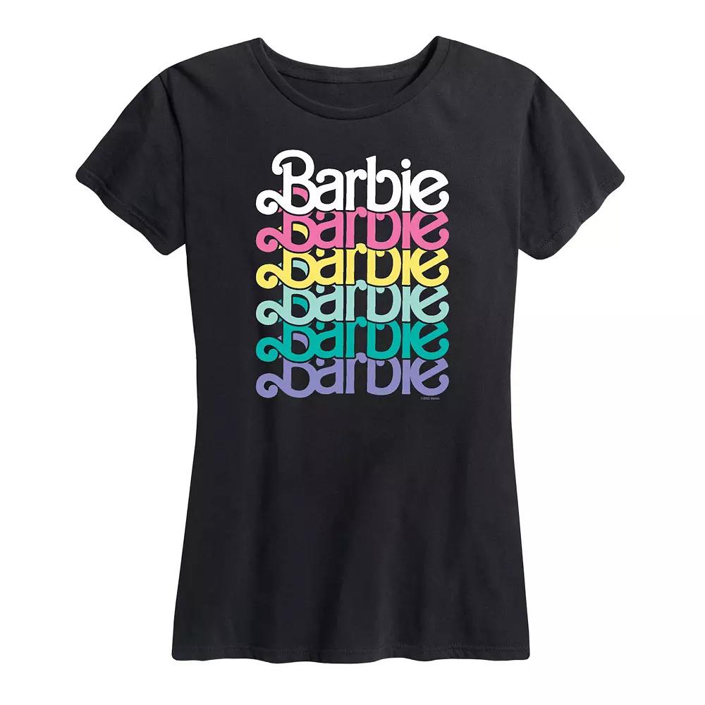 Women's Barbie Logo Stacked Spring Graphic Tee,  Product Image