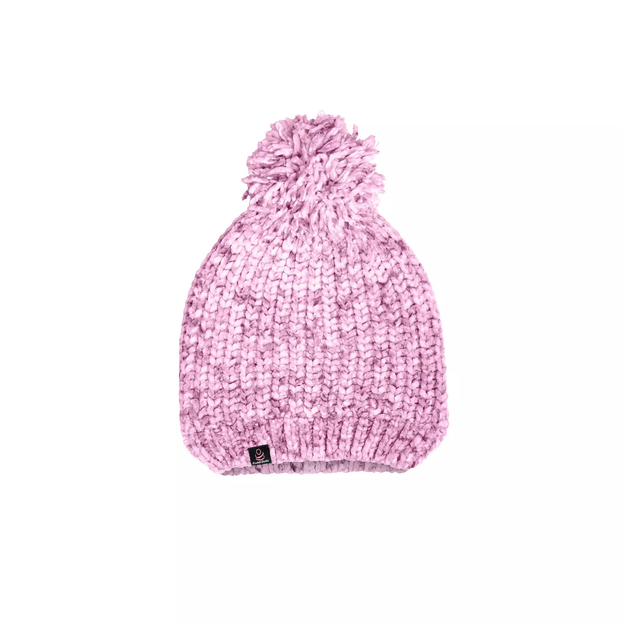 Women's Cuddl Duds Chenille Beanie, Speckle Drk Pink Mist Product Image