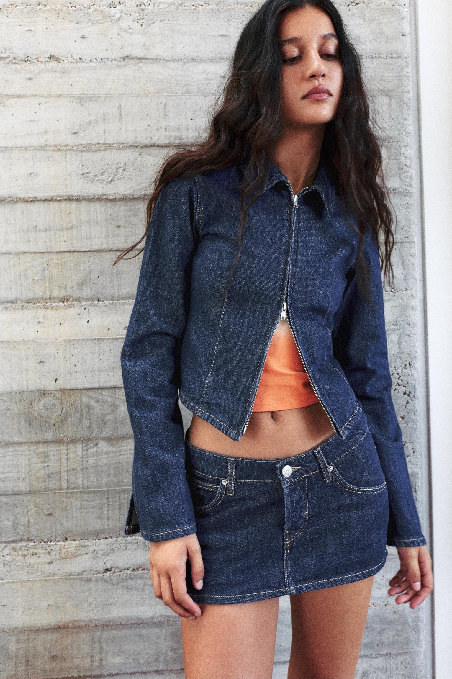 Zip denim shirt Product Image