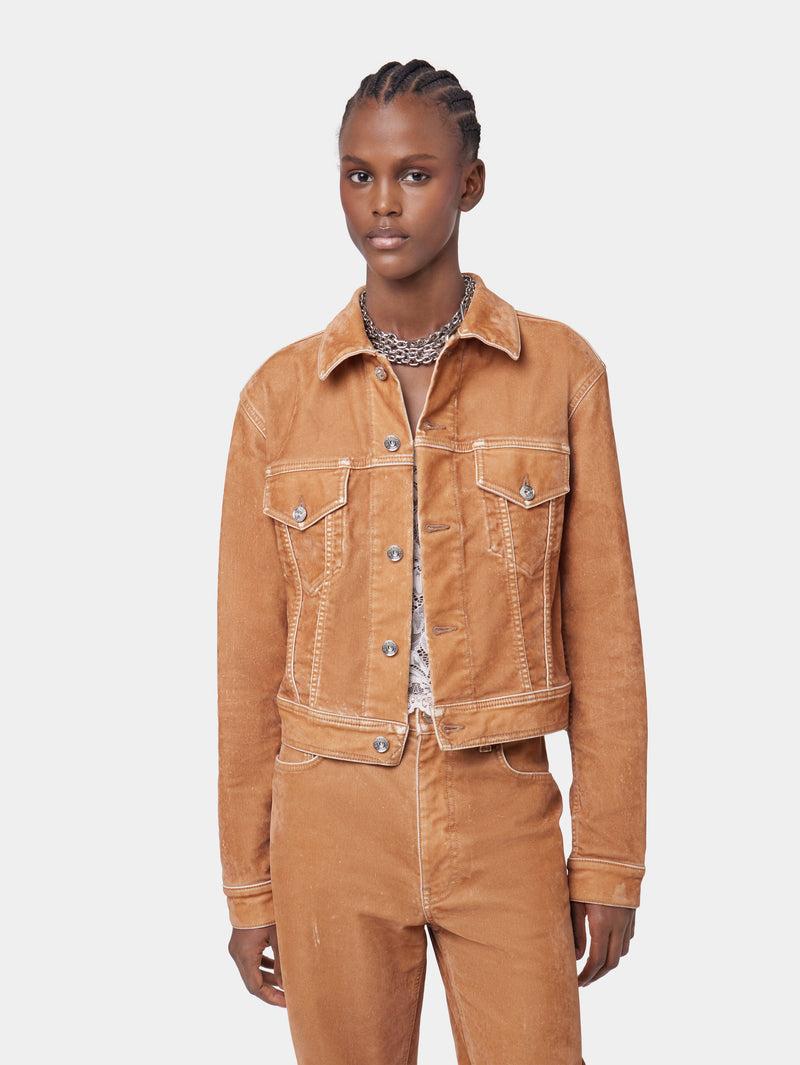 CARAMEL LONG-SLEEVED JACKET IN DENIM Product Image