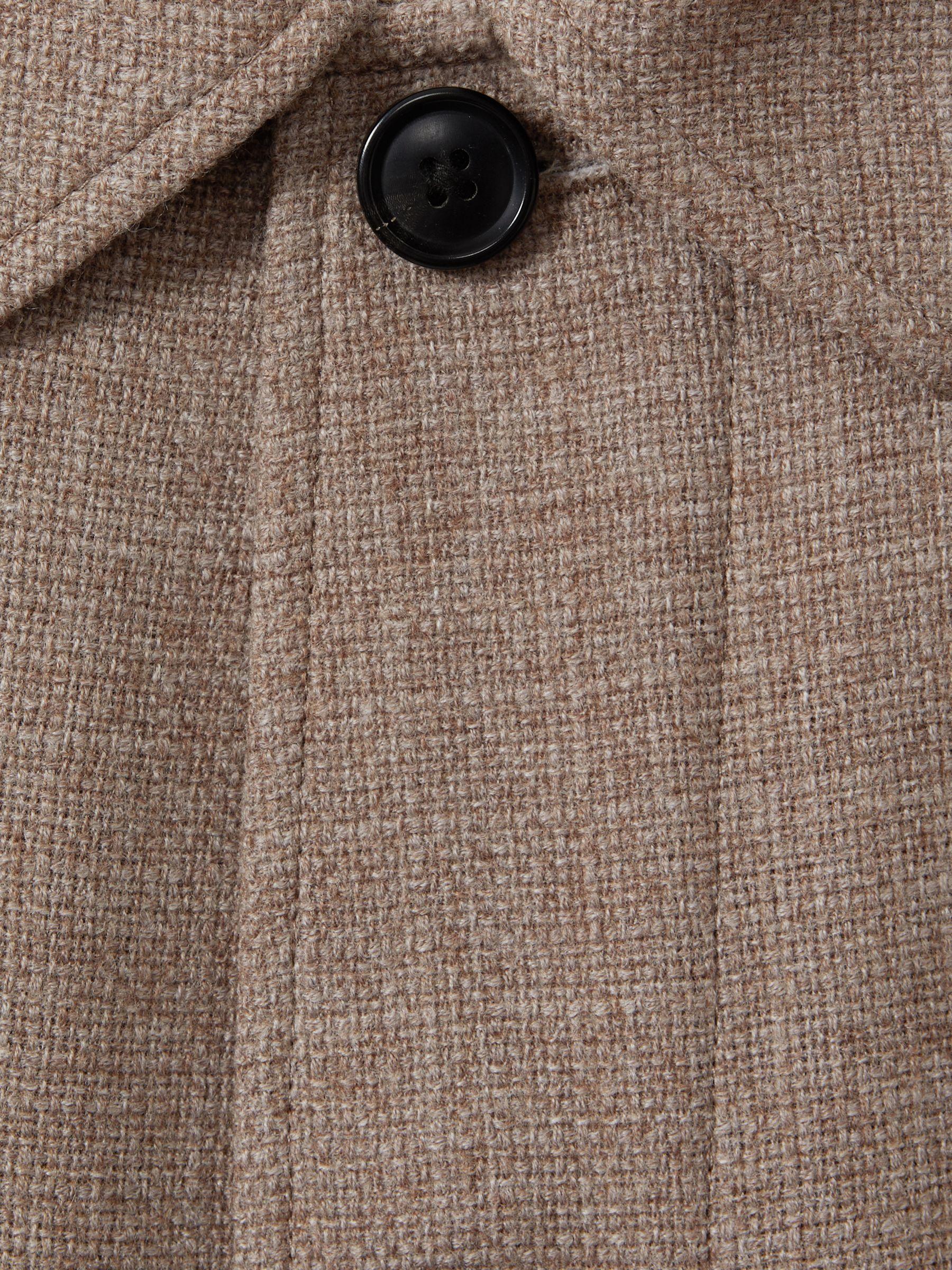 Wool Blend Button-Through Overshirt in Mocha Product Image