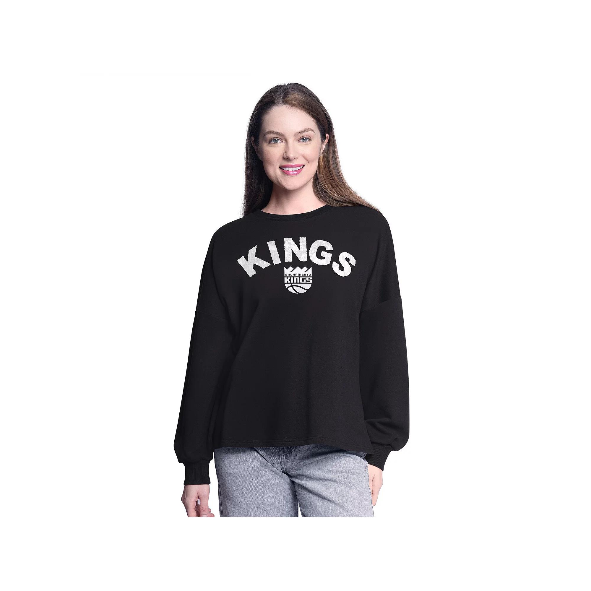 Women's G-III 4Her by Carl Banks Black Sacramento Kings Athletic Pullover Sweatshirt,  Product Image