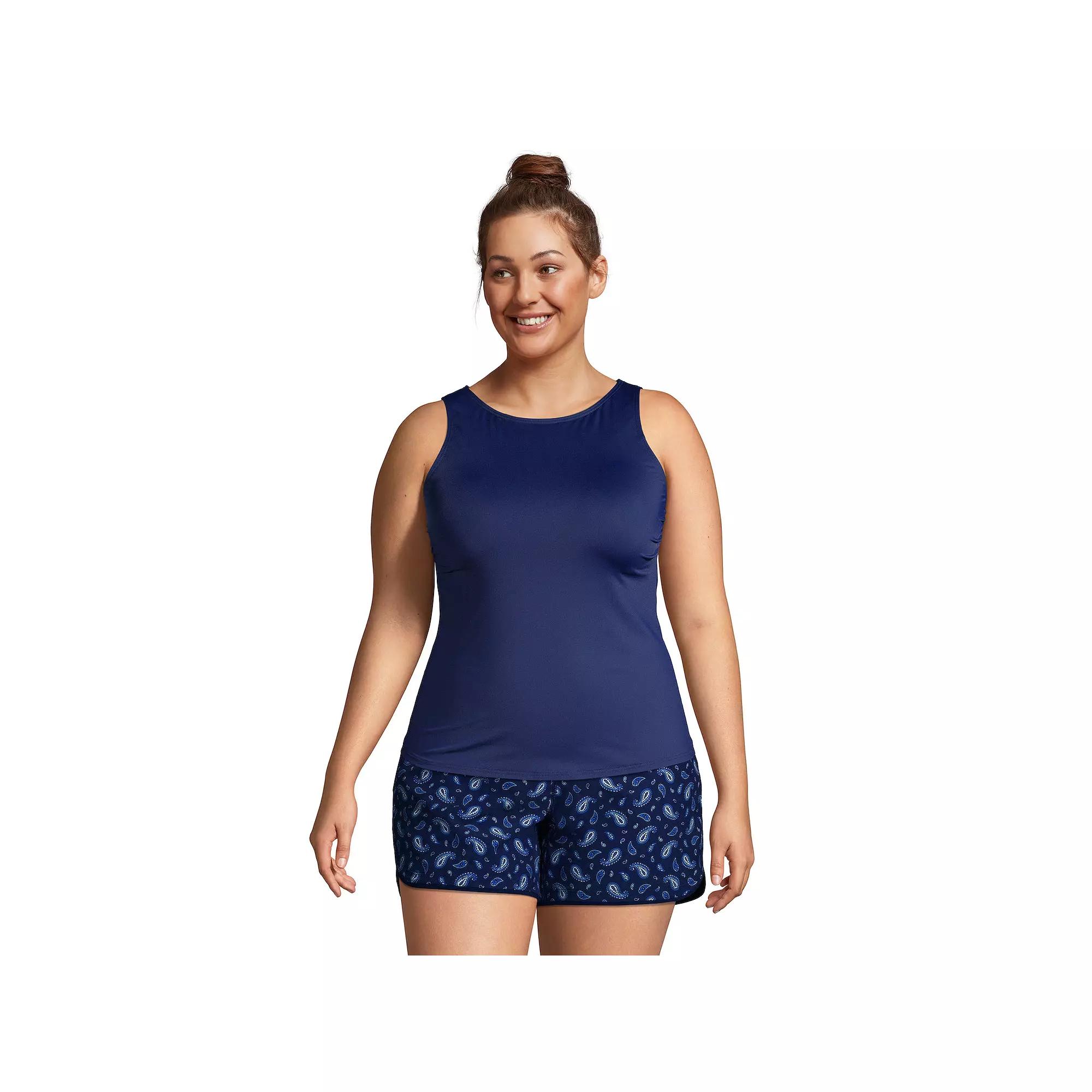 Plus Size Lands' End DDD-Cup Chlorine Resistant UPF 50 Tankini Top, Women's, Size: 20W Ddd, Deep  Blue Product Image