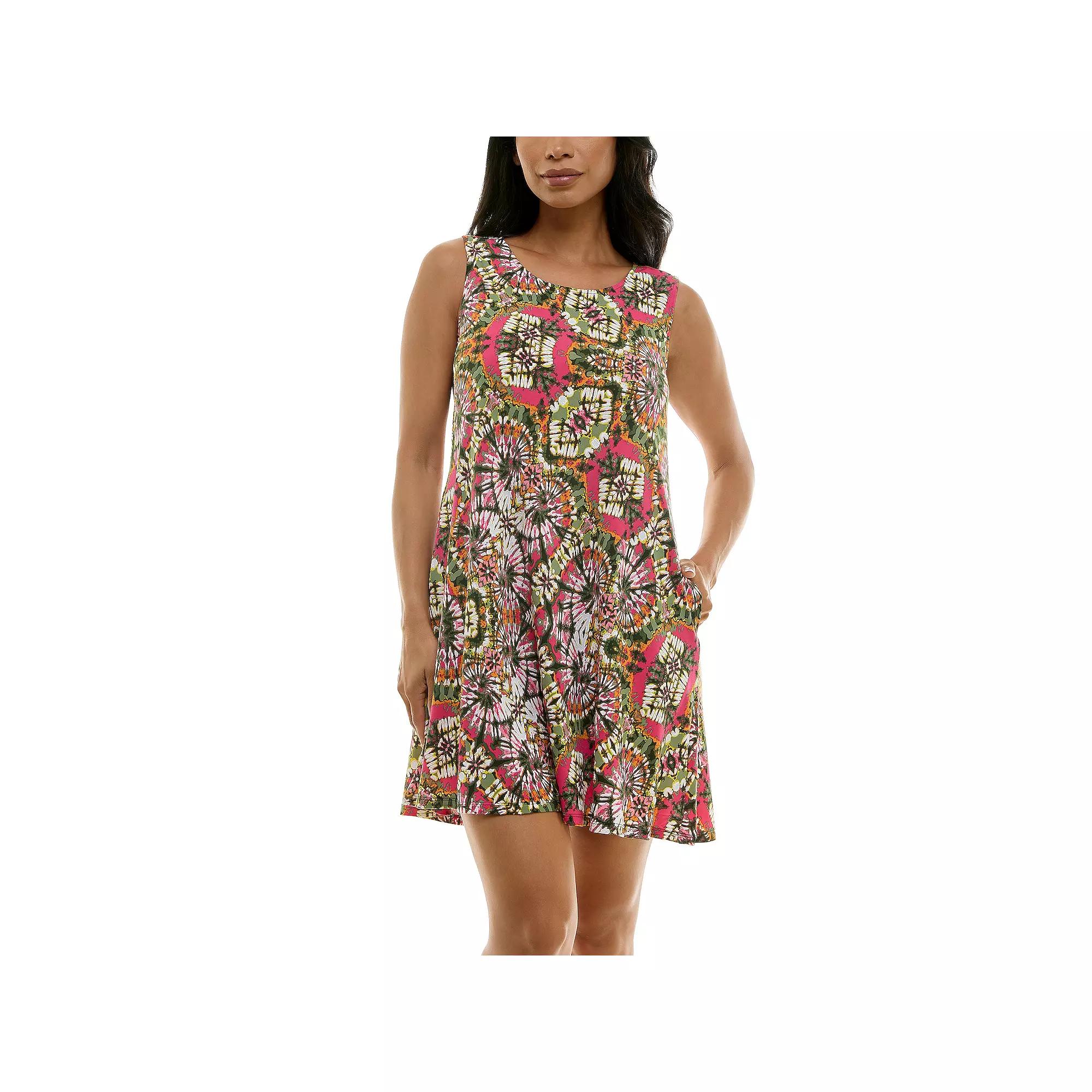 Women's Nina Leonard Puff Print Pocket Trapeze Dress,  Product Image