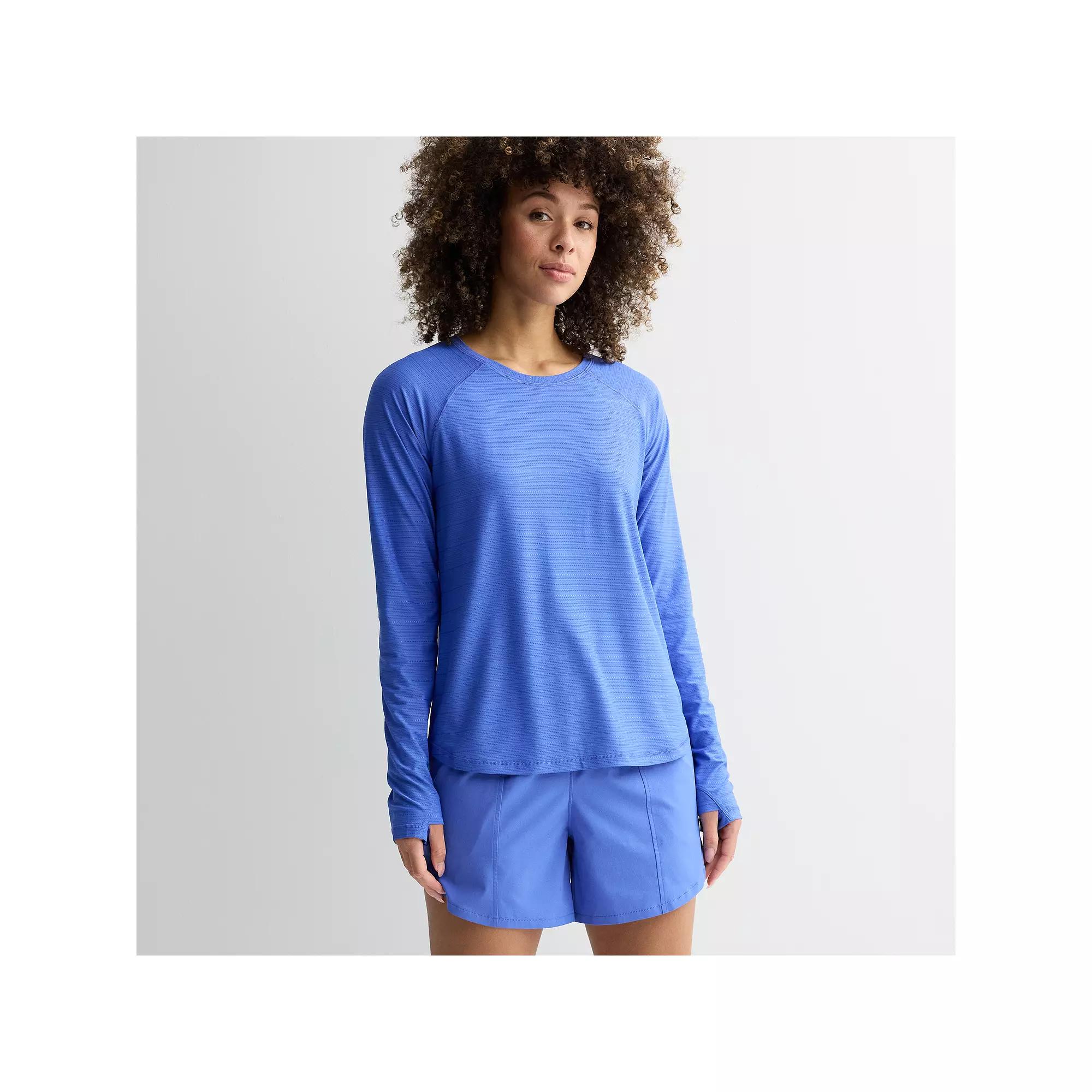 Women's Tek Gear® Mesh Long Sleeve Tee, Size: Medium, Tara Blue Product Image