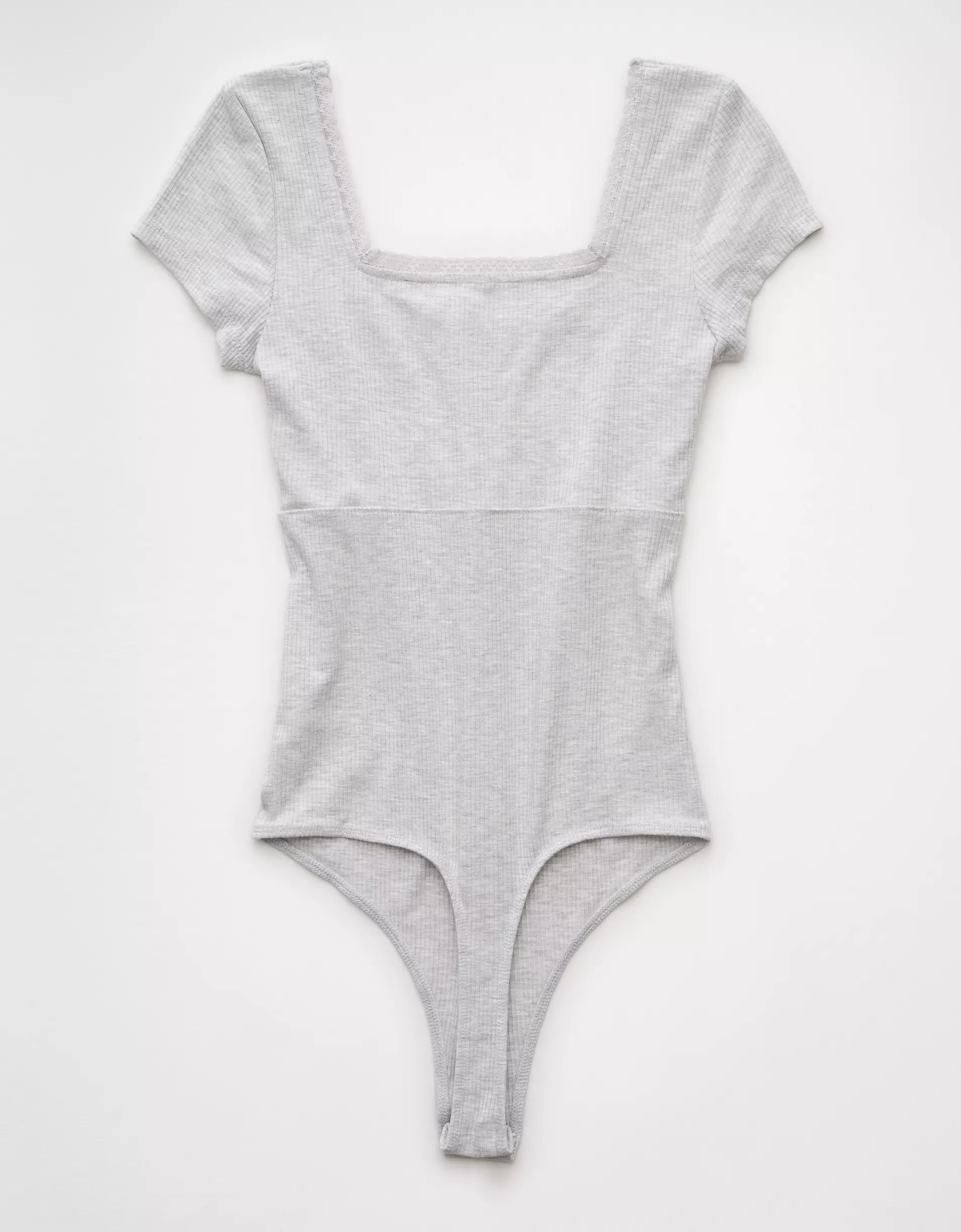 AE Short Sleeve Square Neck Bow Bodysuit Product Image