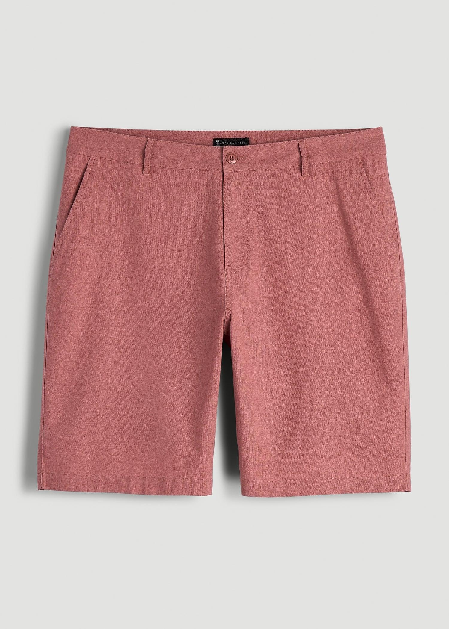 Linen Shorts For Tall Men in Withered Rose Male Product Image