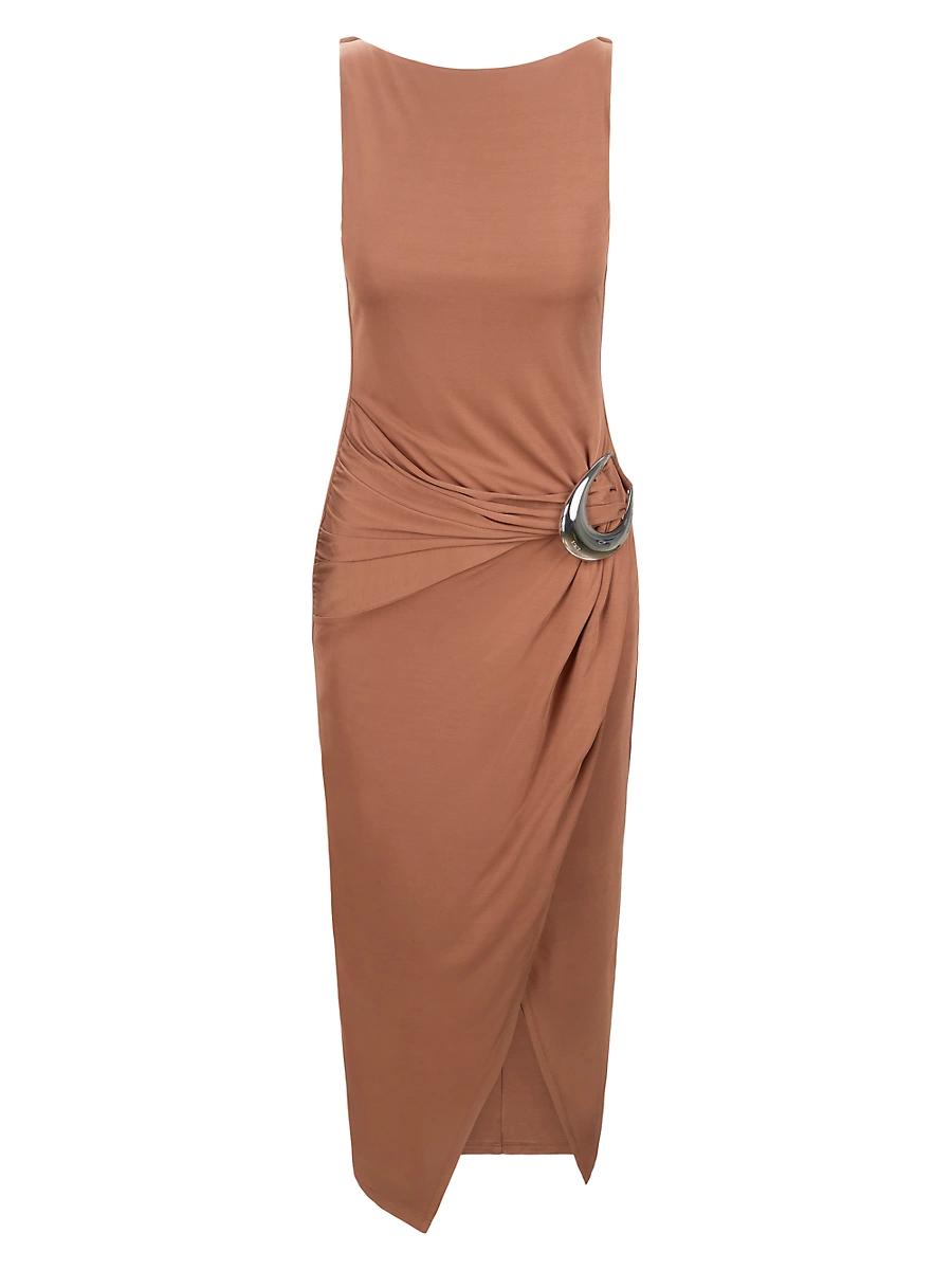 Womens Talia Drape Hardware Sheath Dress Product Image