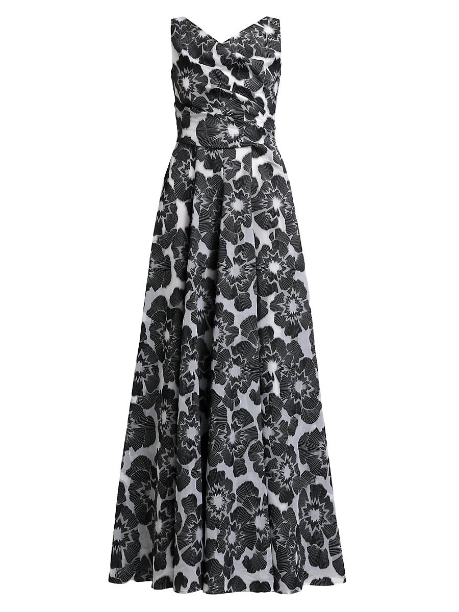 Womens Graphic Floral Fit & Flare Gown Product Image