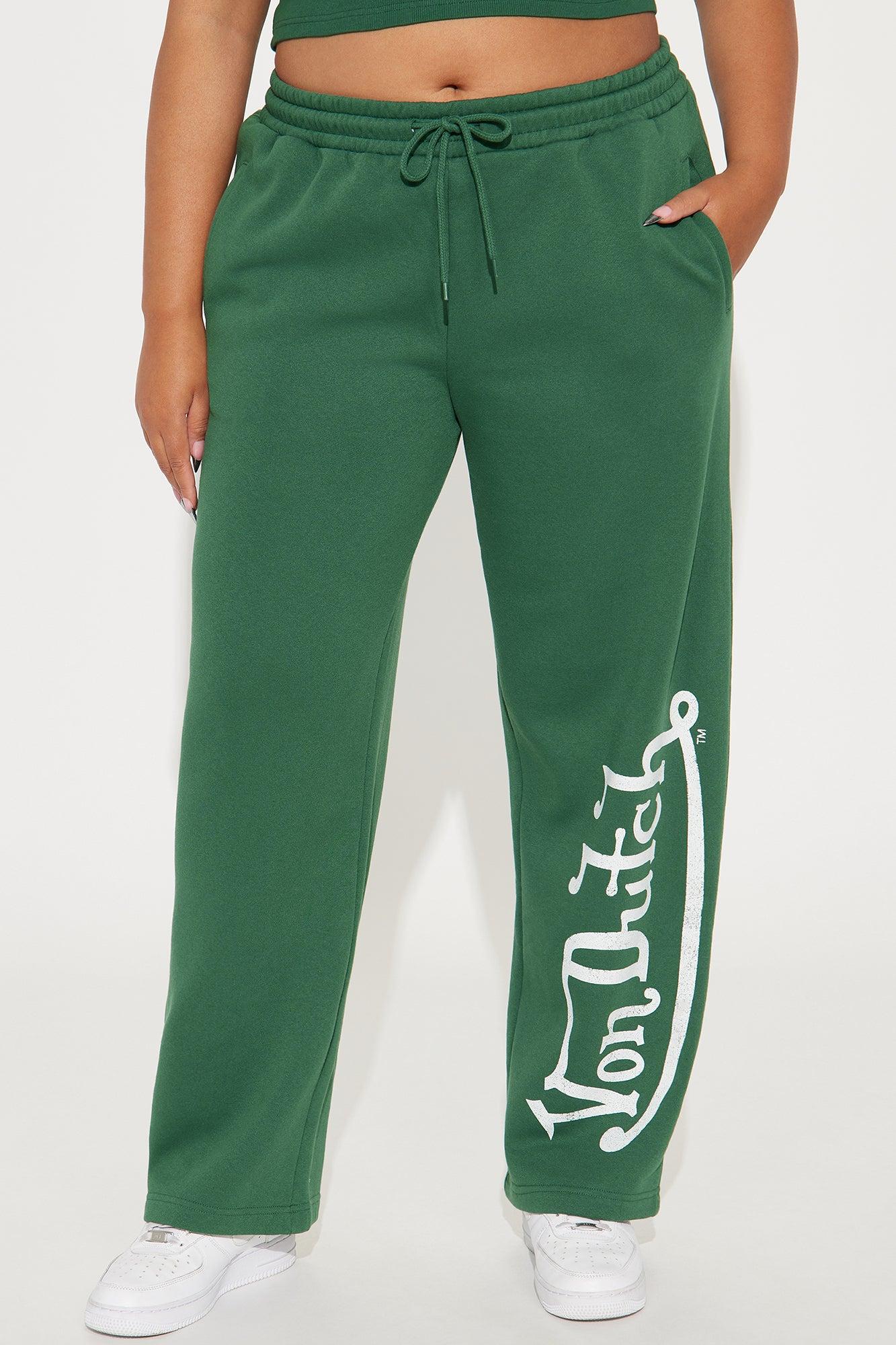 Von Dutch Washed Wide Leg Pant - Hunter Green Product Image