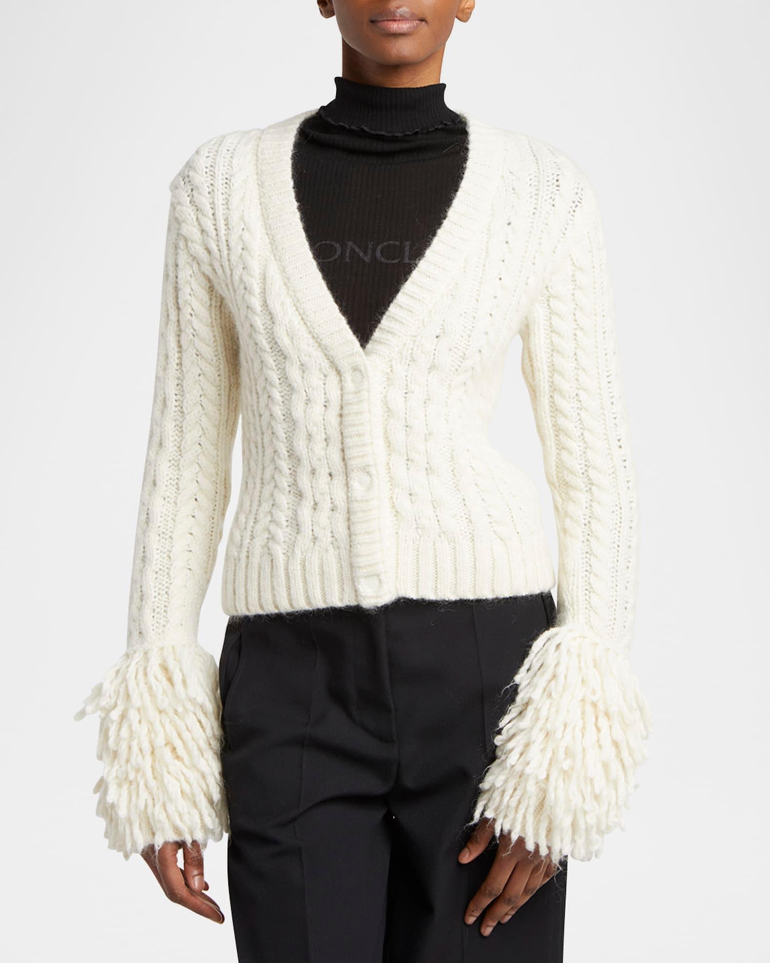 Cable-Knit Fringe Cardigan Product Image