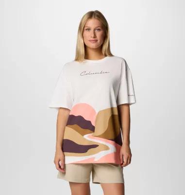 Columbia Women's Rolling Bend Graphic Oversized T-Shirt- Product Image