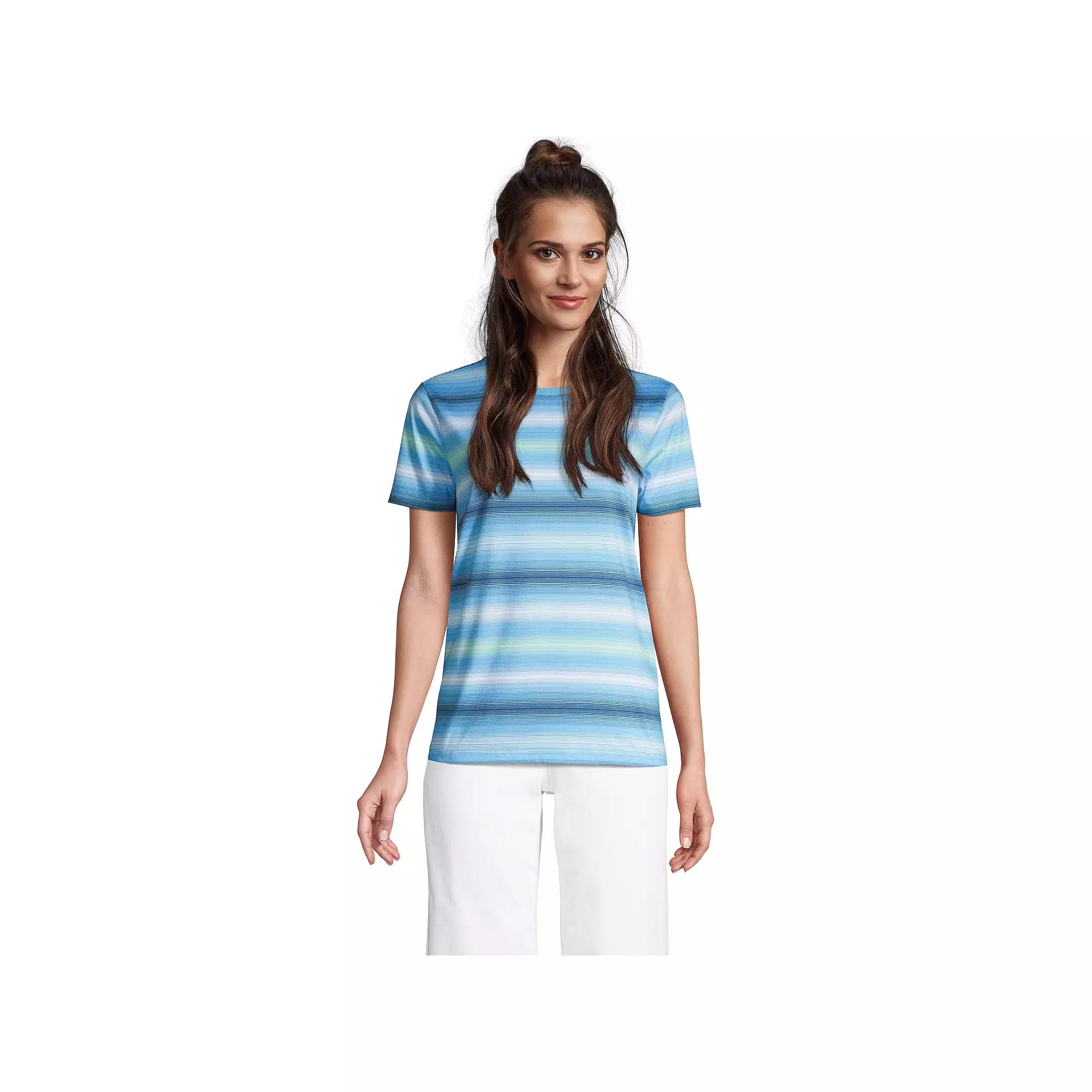 Women's Lands' End Relaxed-Fit Supima Cotton Crewneck Tee,  Product Image