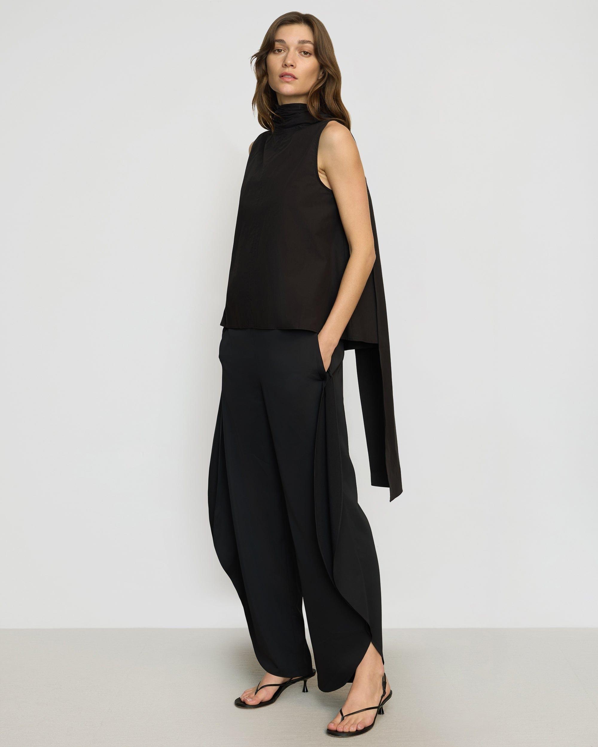 Dominika Drape Scarf-Neck Blouse Product Image