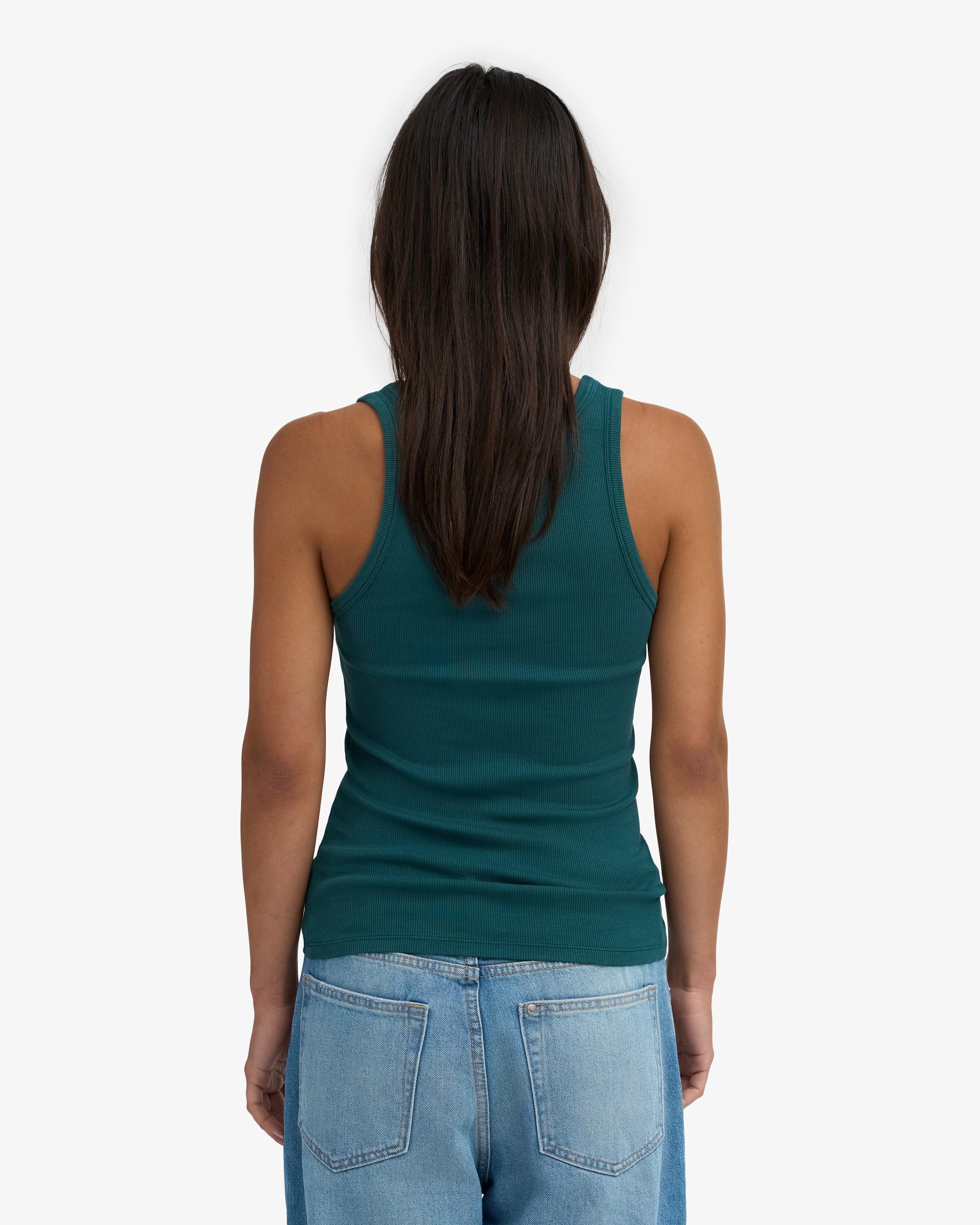 Women Organic Rib Tank Top - Coffee Brown Product Image