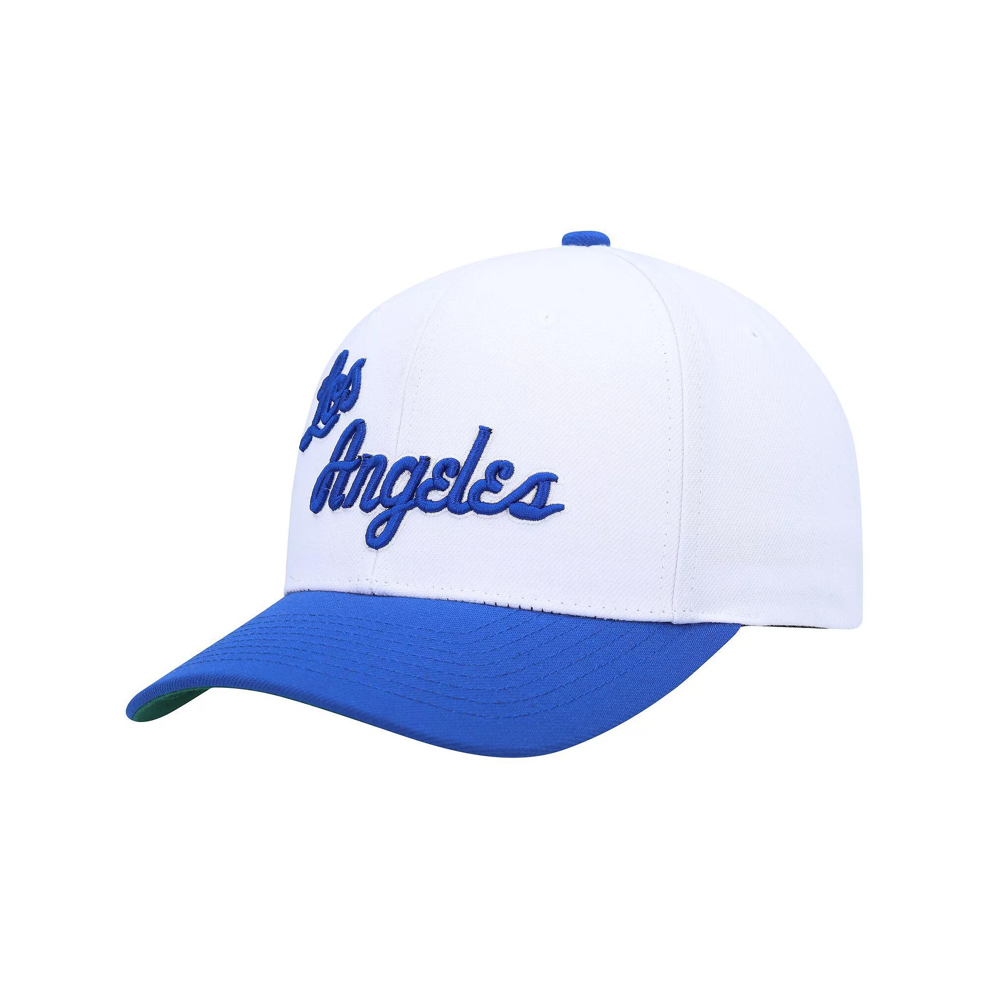 Men's Mitchell & Ness White/Powder Blue Los Angeles Lakers Hardwood Classics Core 2-Tone 2.0 Pro Snapback Hat Product Image