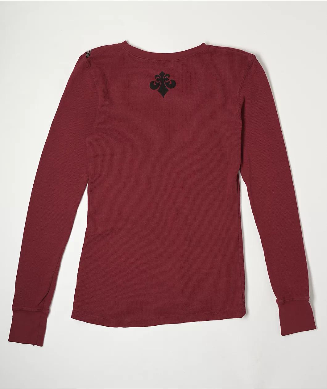 Affliction Shred Fest Red Thermal Long Sleeve T-Shirt Product Image