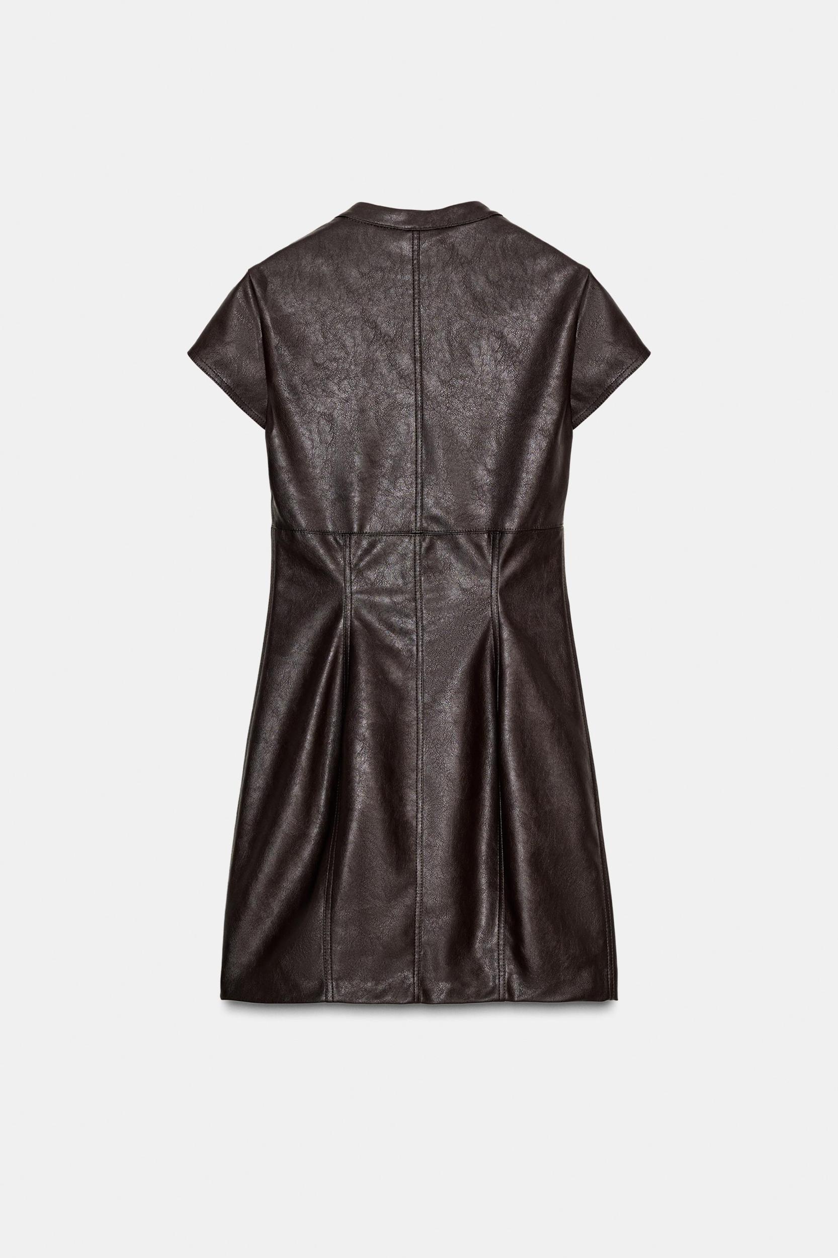 FAUX LEATHER MINI DRESS Product Image
