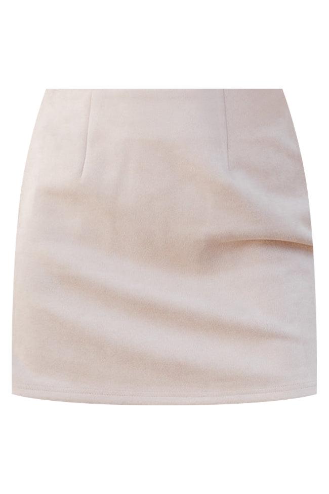One More Minute Mocha Suede Skort FINAL SALE Product Image